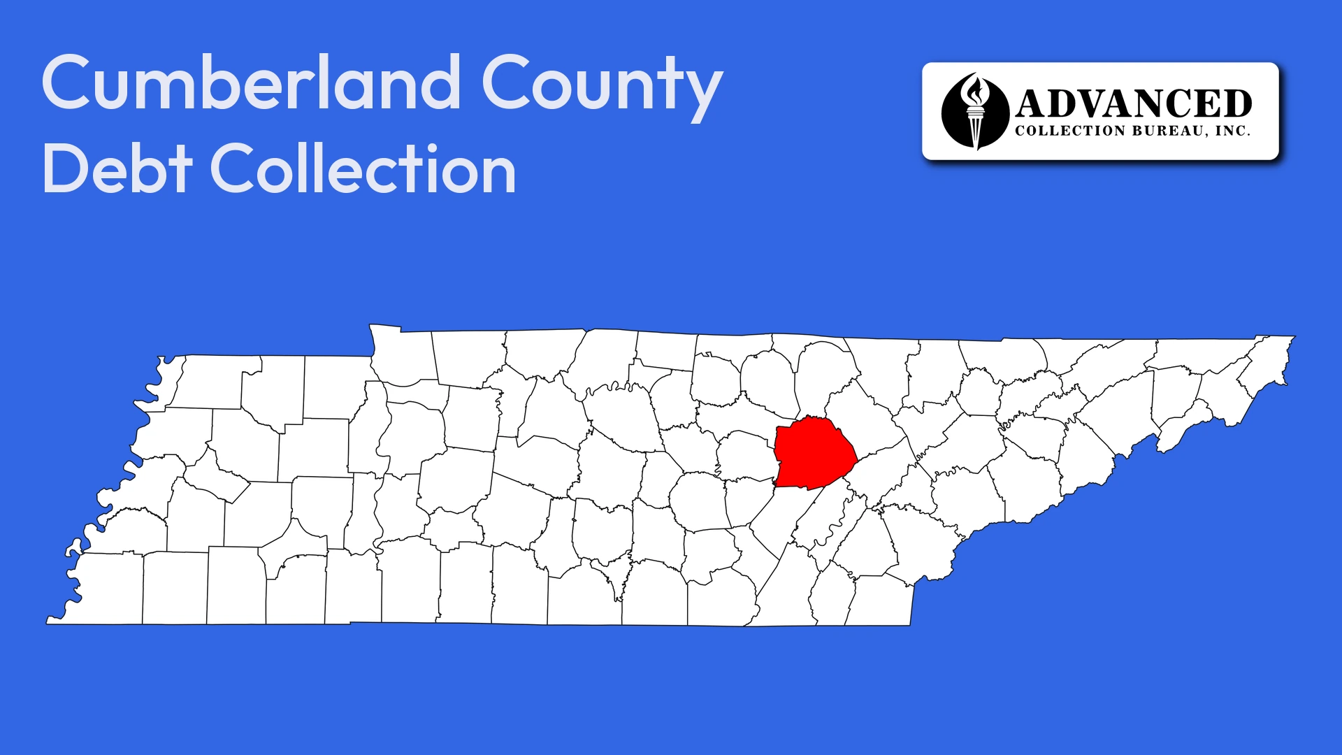 Map of Tennessee highlighting Cumberland County