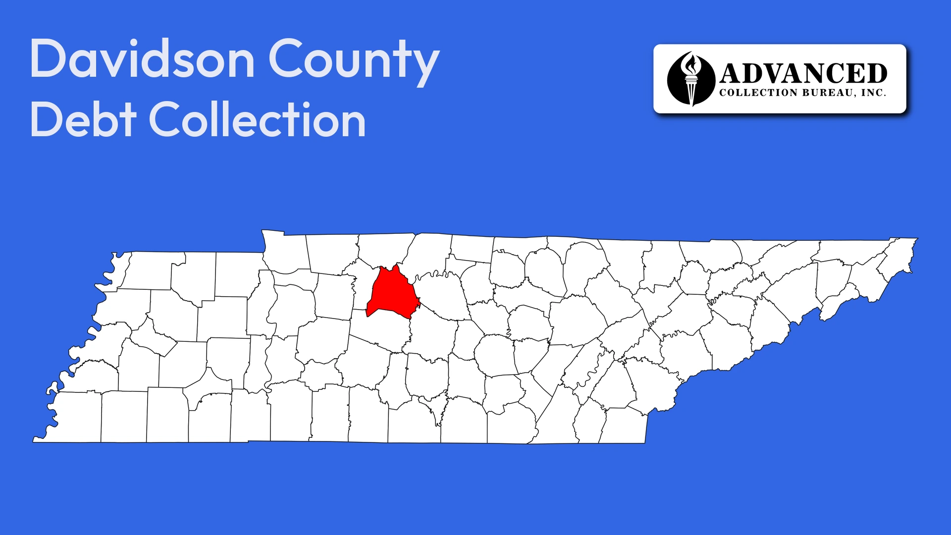 Map of Tennessee highlighting Davidson County
