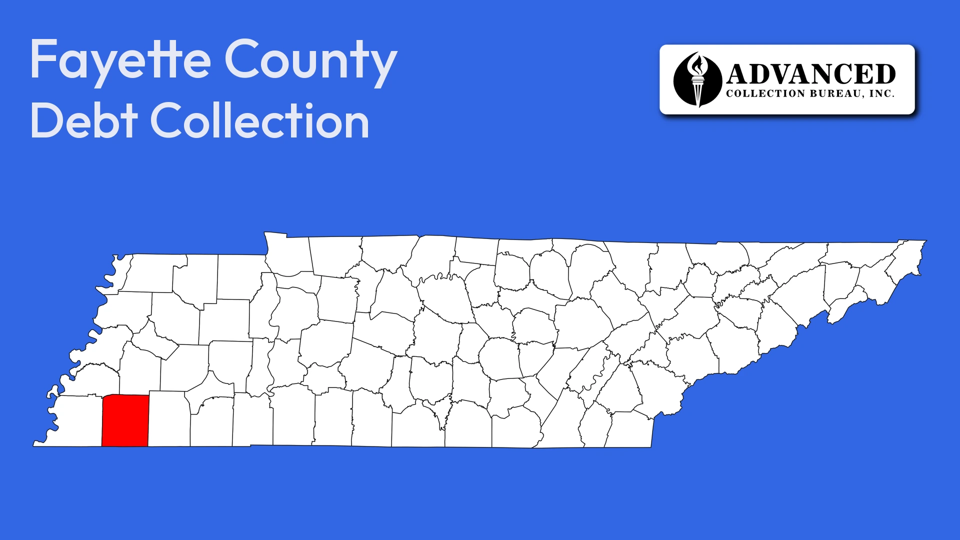 Map of Tennessee highlighting Fayette County