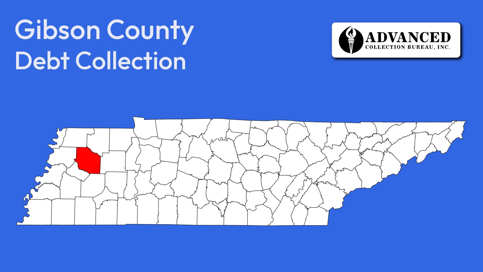 Map of Tennessee highlighting Gibson County