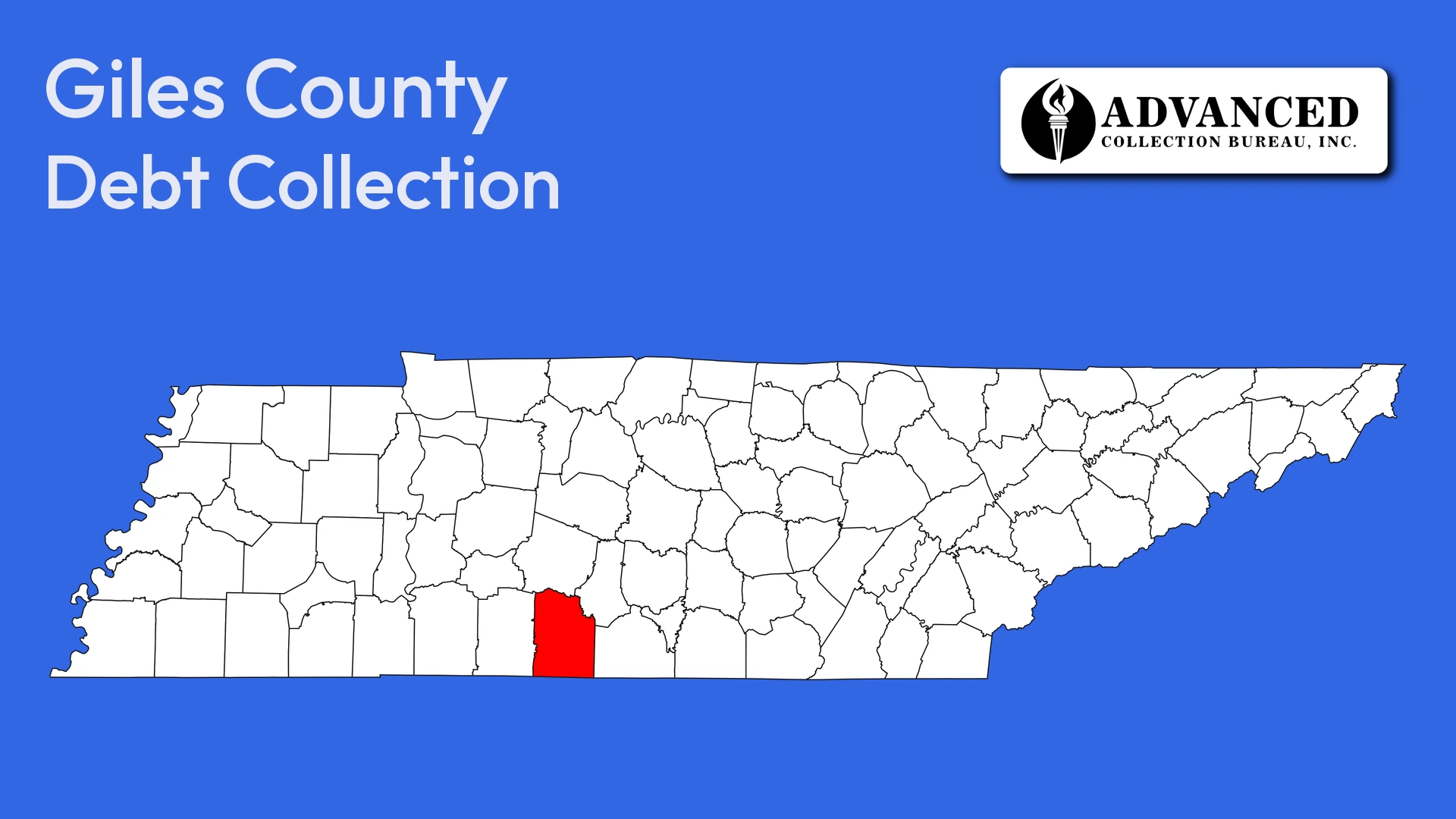 Map of Tennessee highlighting Giles County