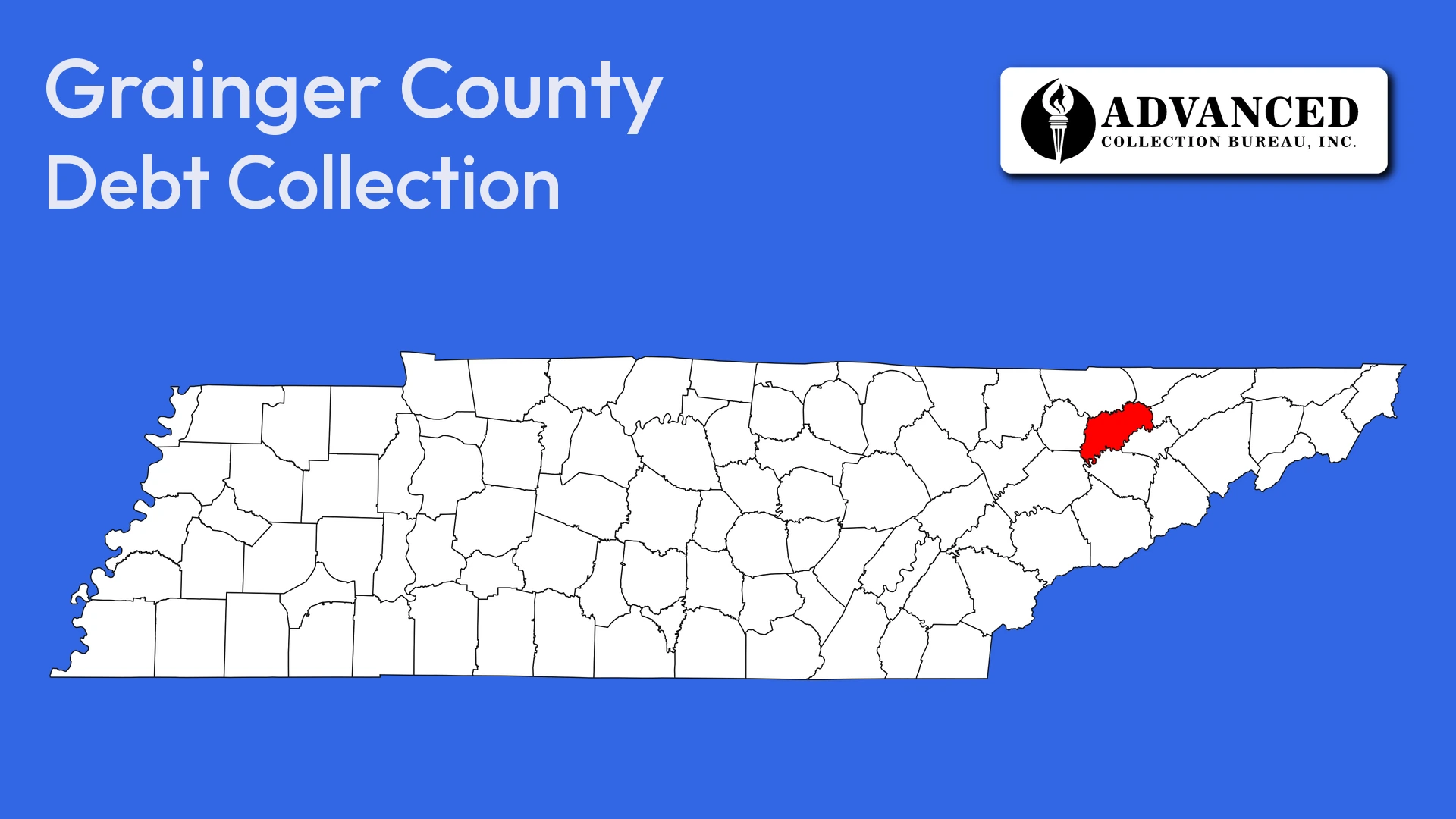 Map of Tennessee highlighting Grainger County
