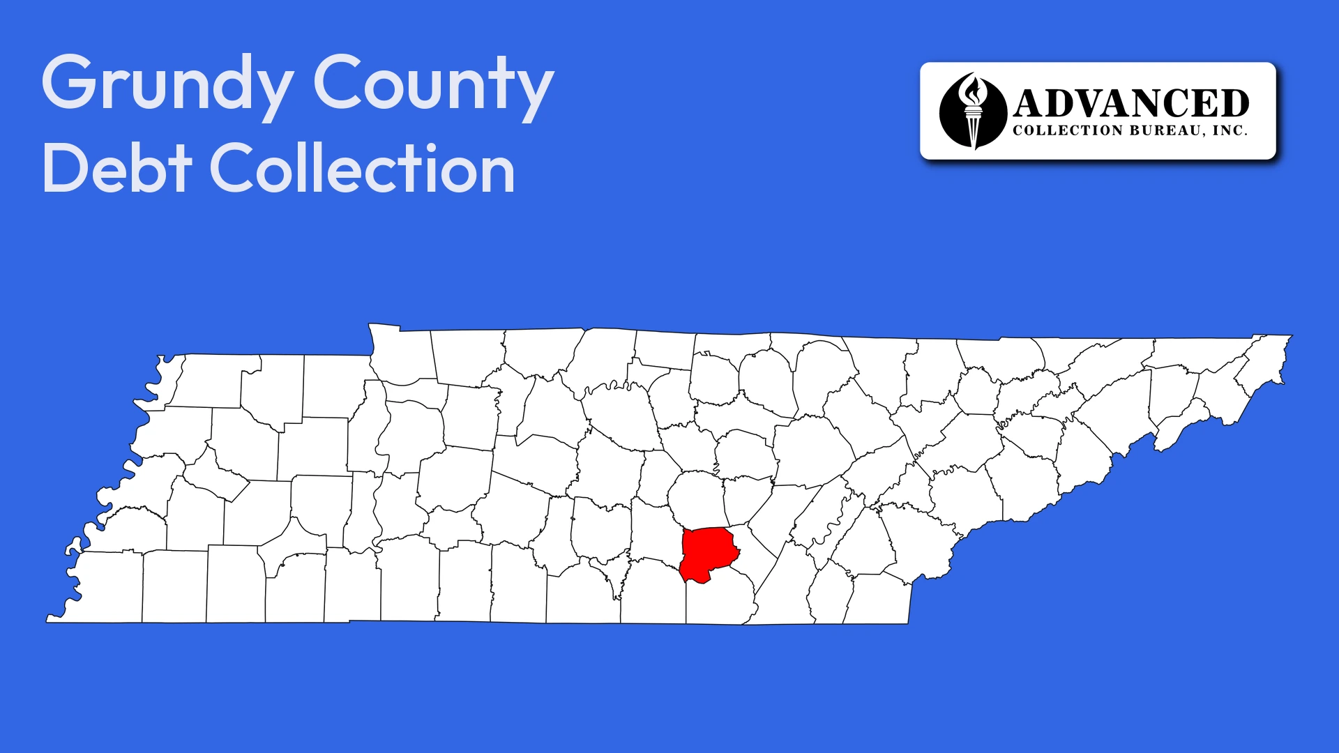 Map of Tennessee highlighting Grundy County