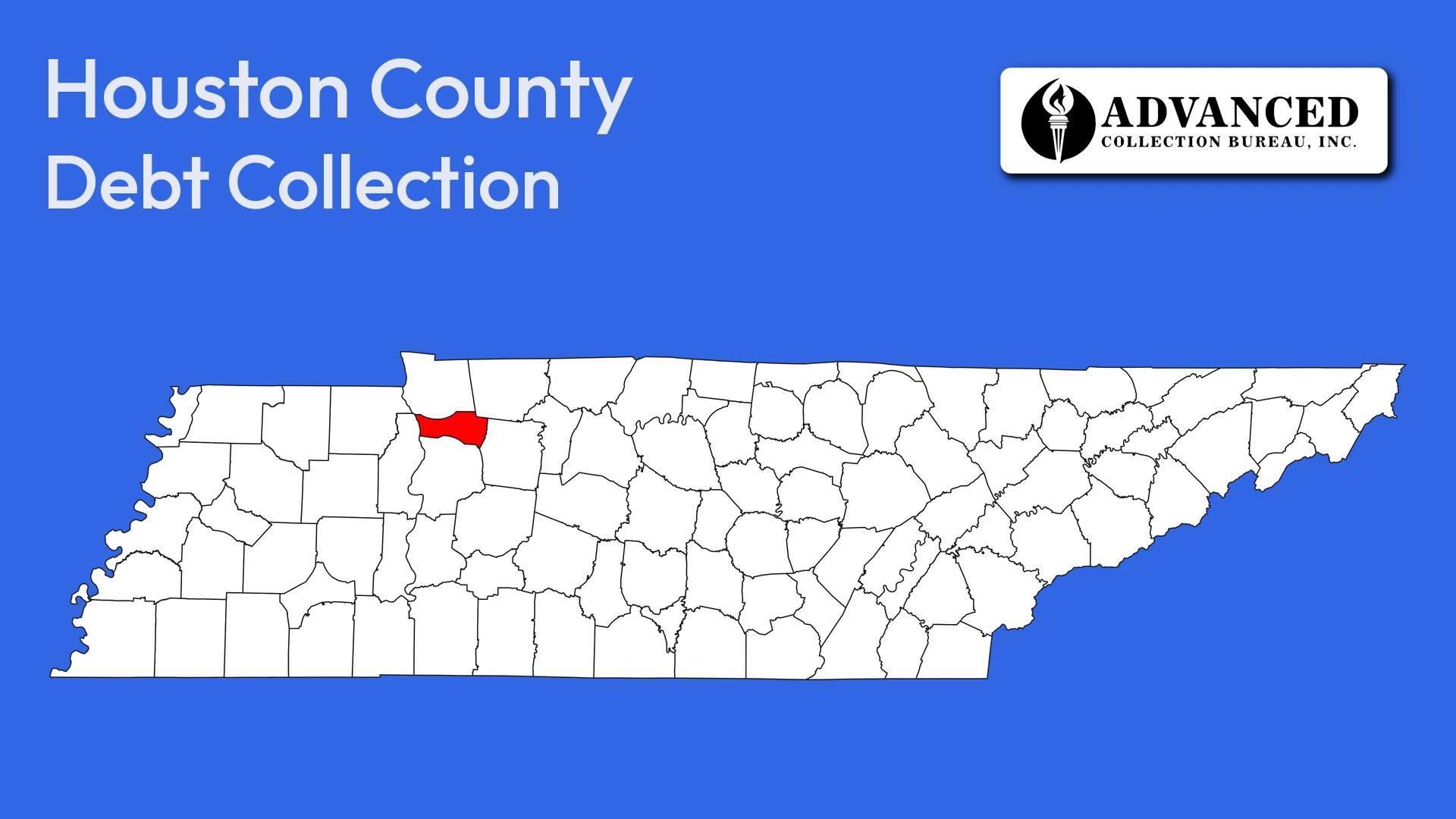 Map of Tennessee highlighting Houston County