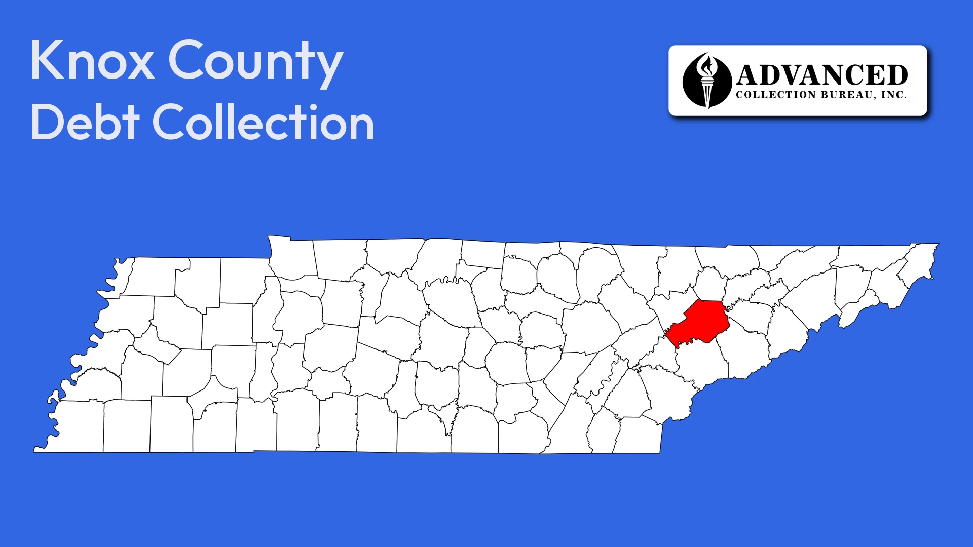 Map of Tennessee highlighting Knox County