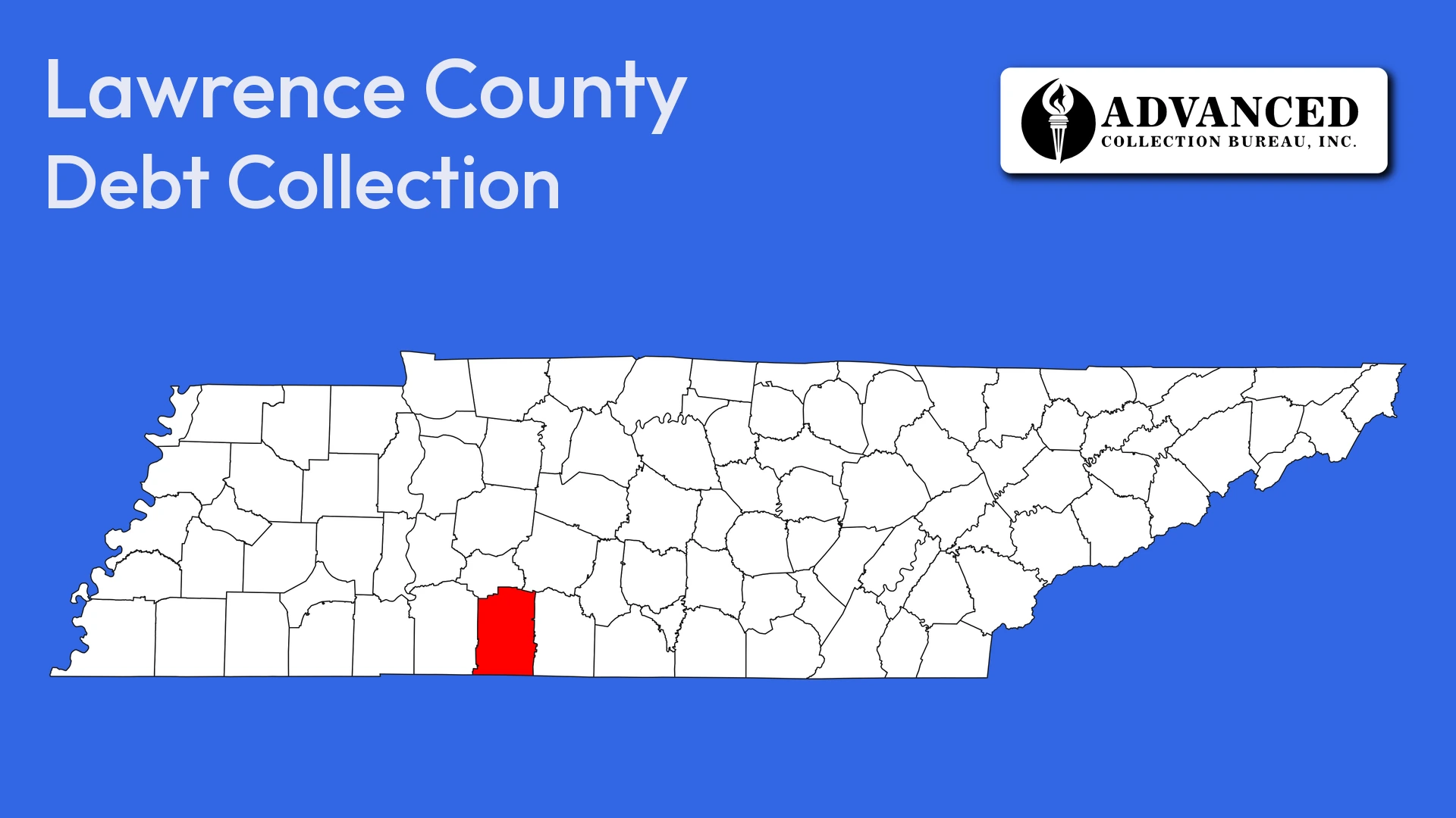 Map of Tennessee highlighting Lawrence County