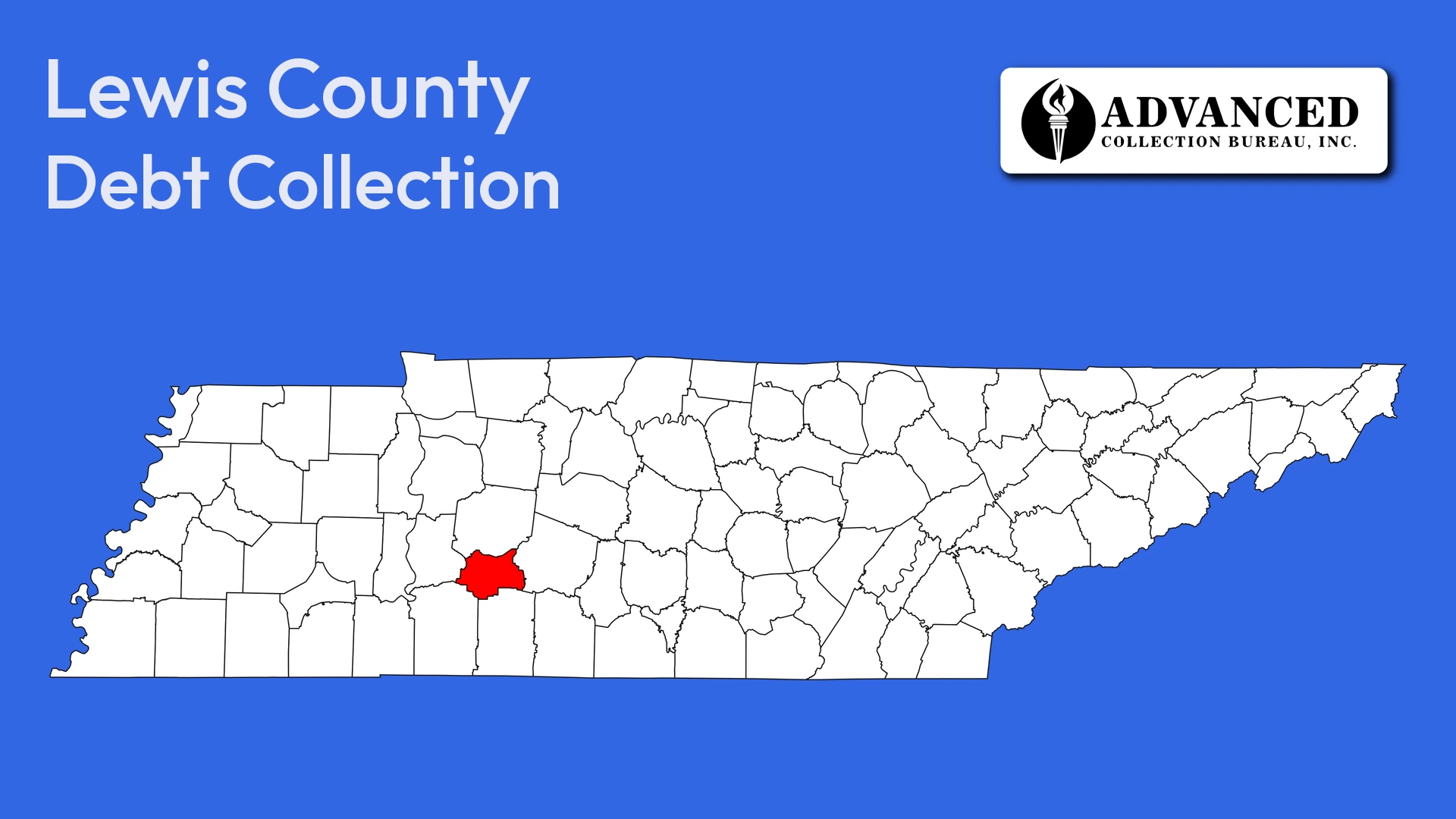 Map of Tennessee highlighting Lewis County