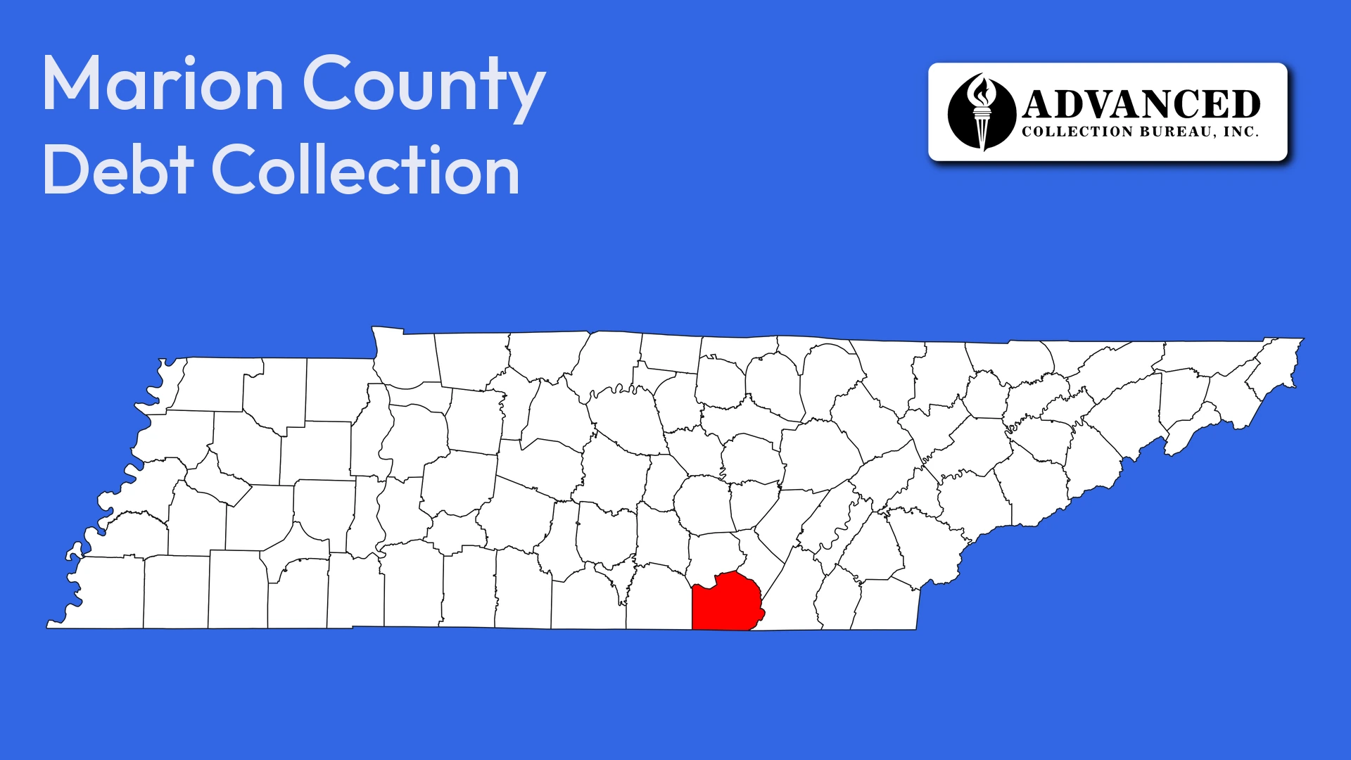Map of Tennessee highlighting Marion County