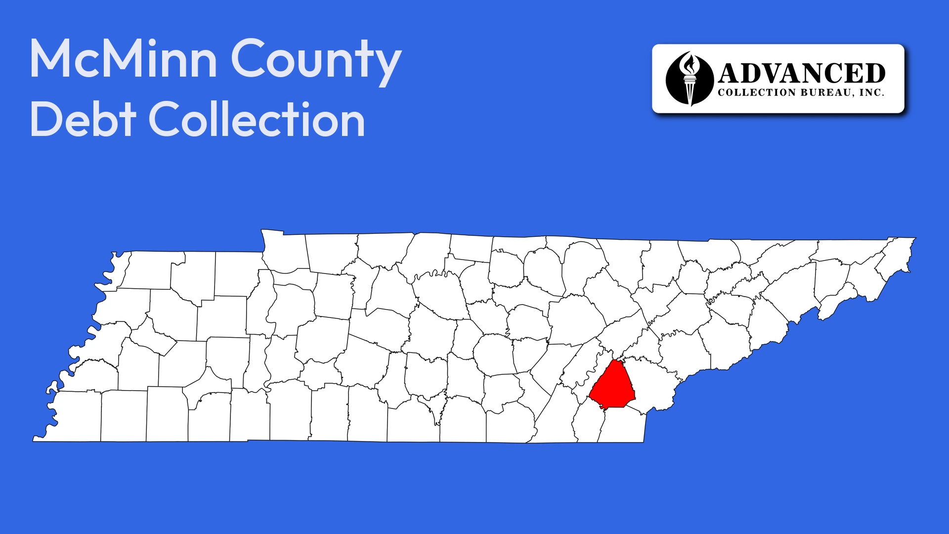 Map of Tennessee highlighting McMinn County