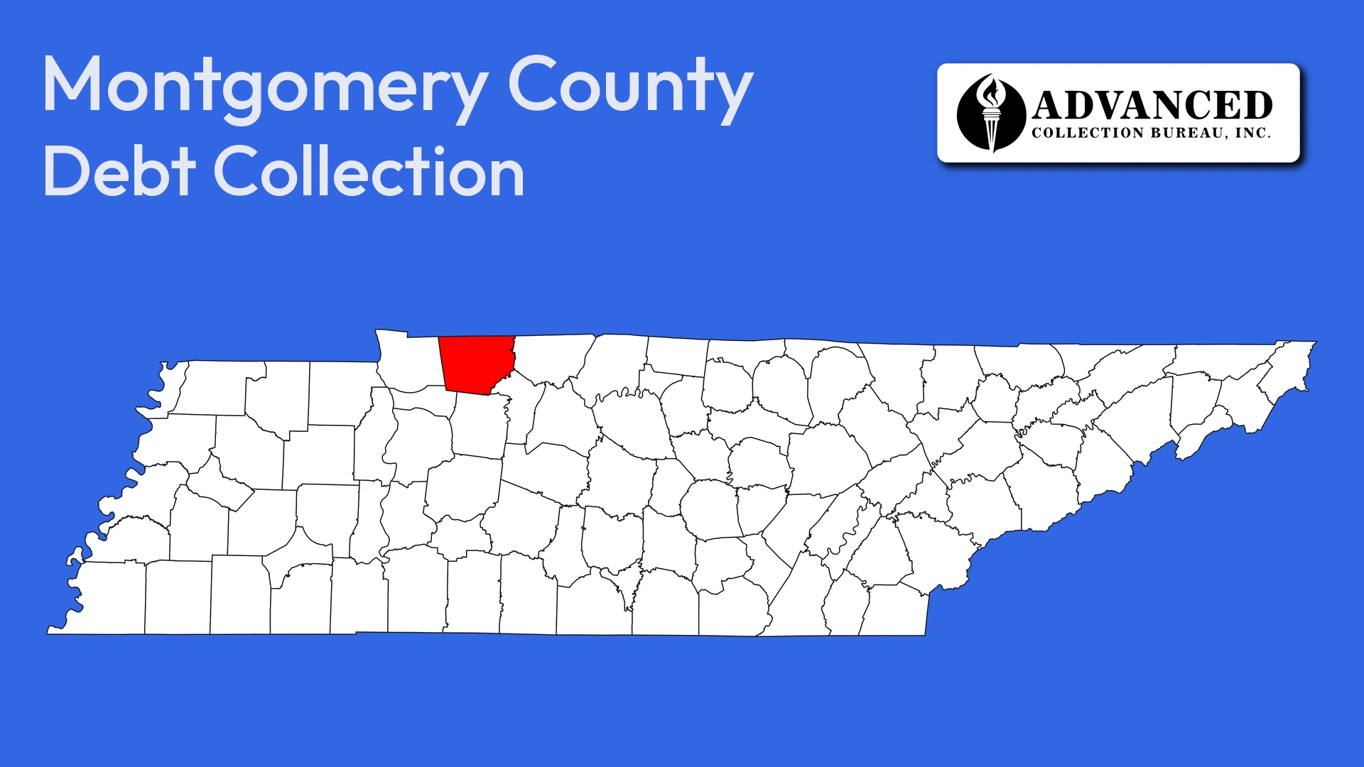 Map of Tennessee highlighting Montgomery County