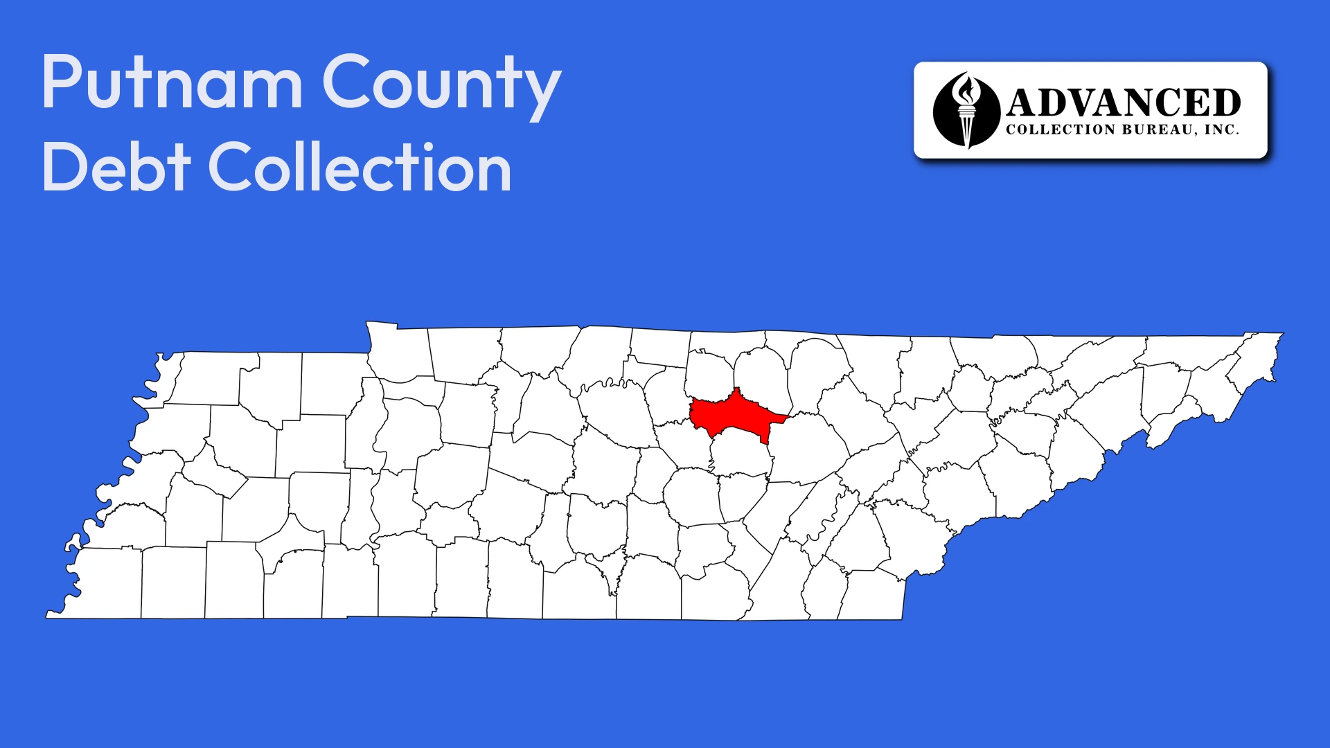 Map of Tennessee highlighting Putnam County
