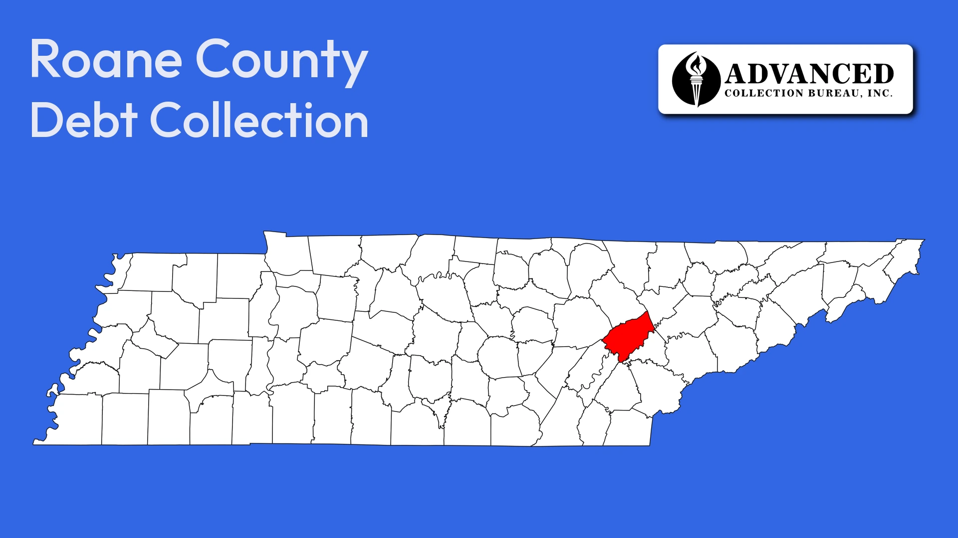 Map of Tennessee highlighting Roane County
