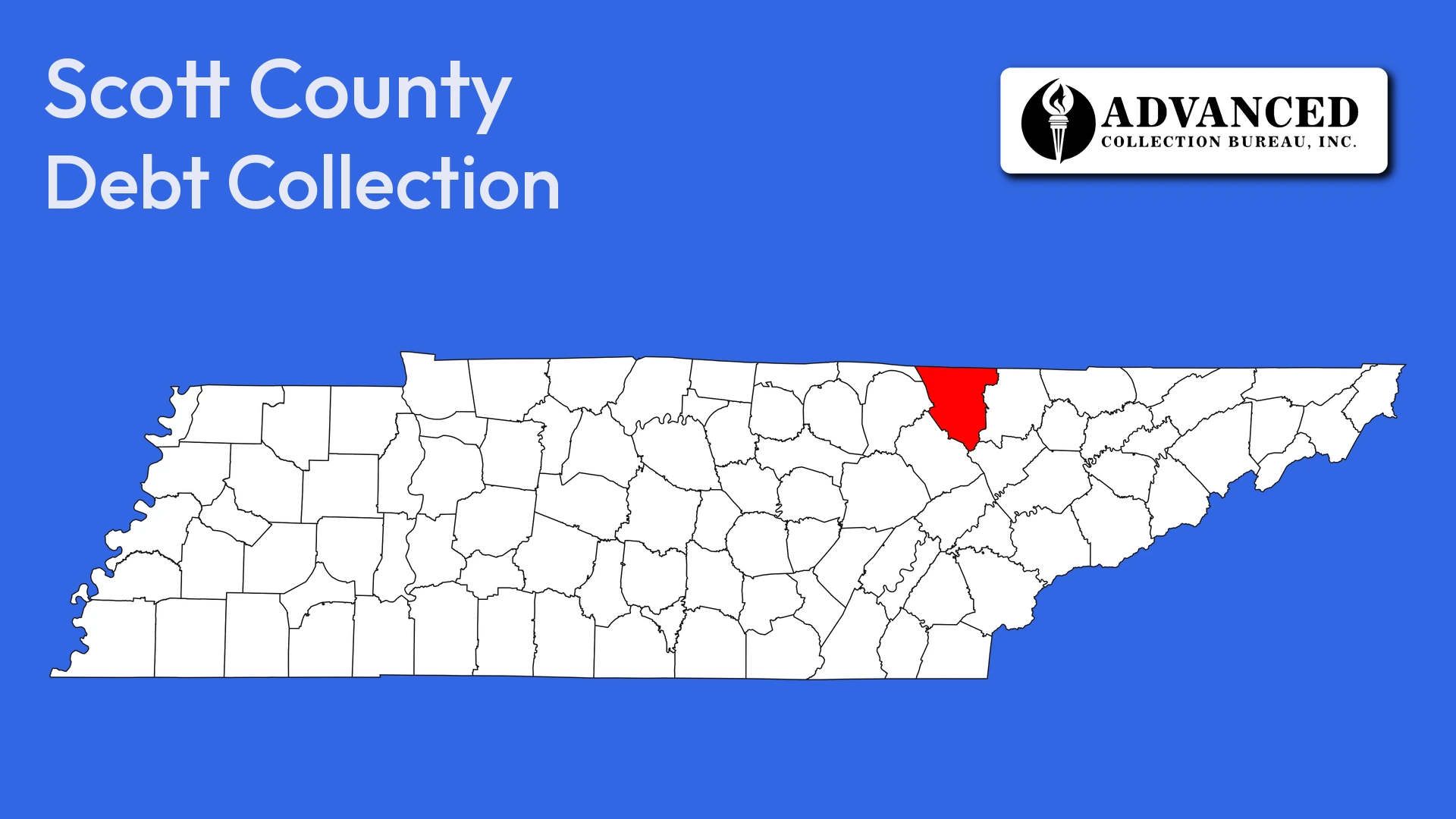 Map of Tennessee highlighting Scott County