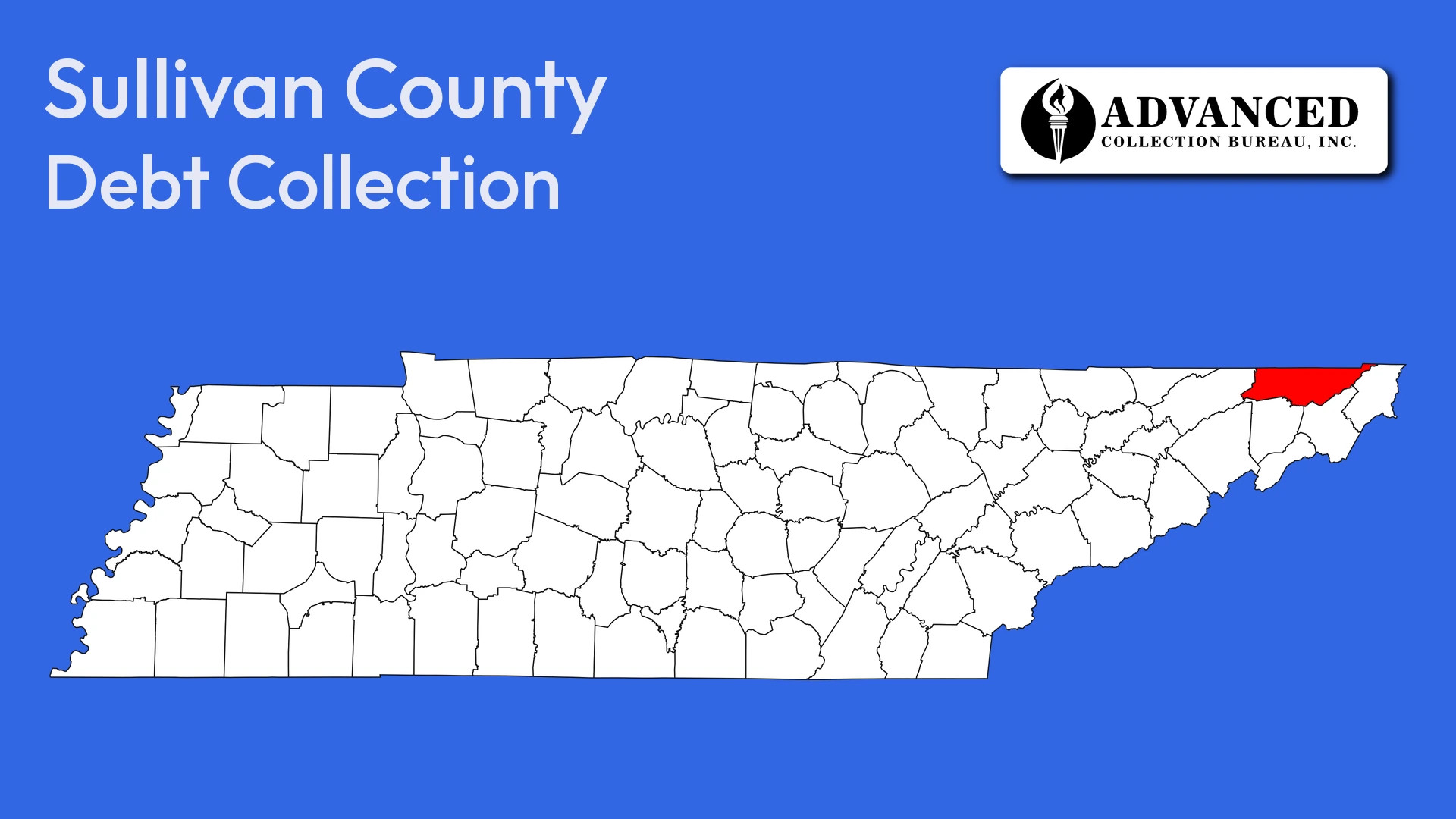 Map of Tennessee highlighting Sullivan County