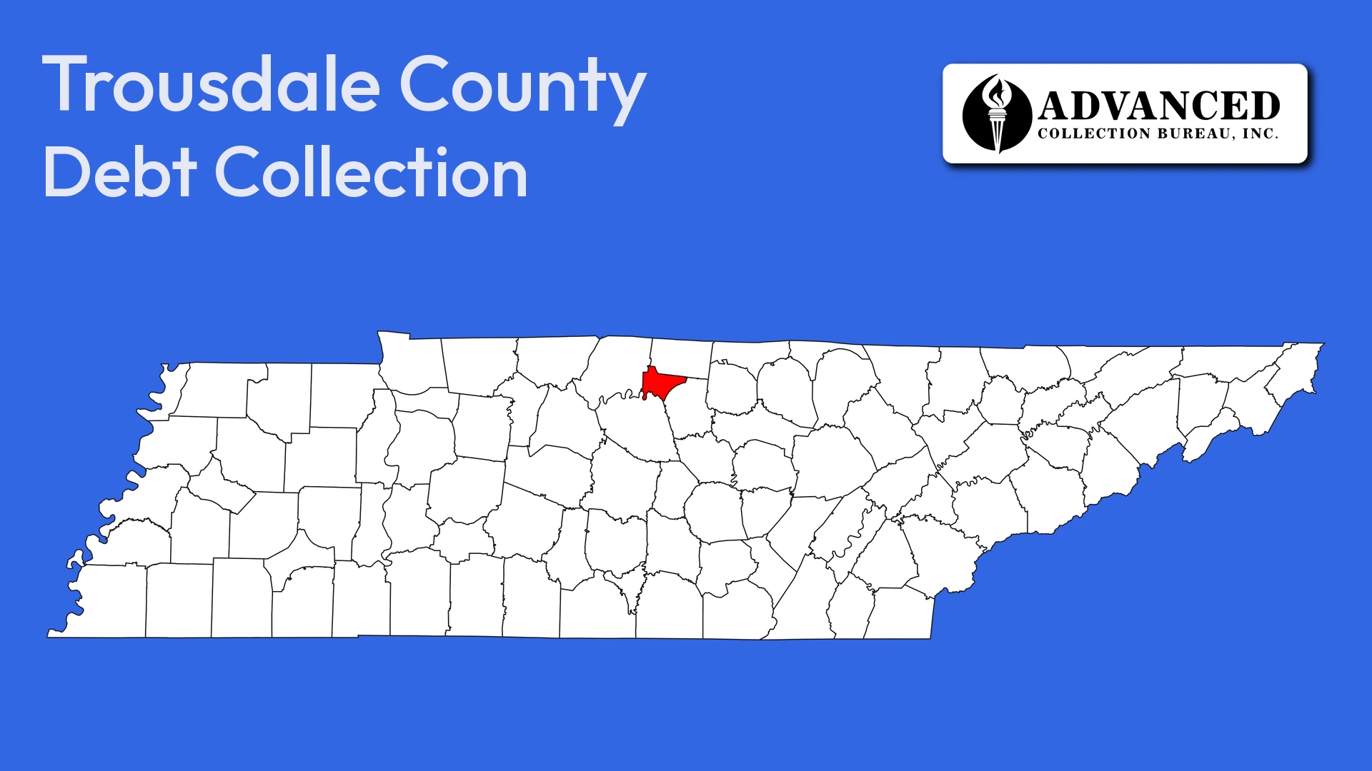 Map of Tennessee highlighting Trousdale County