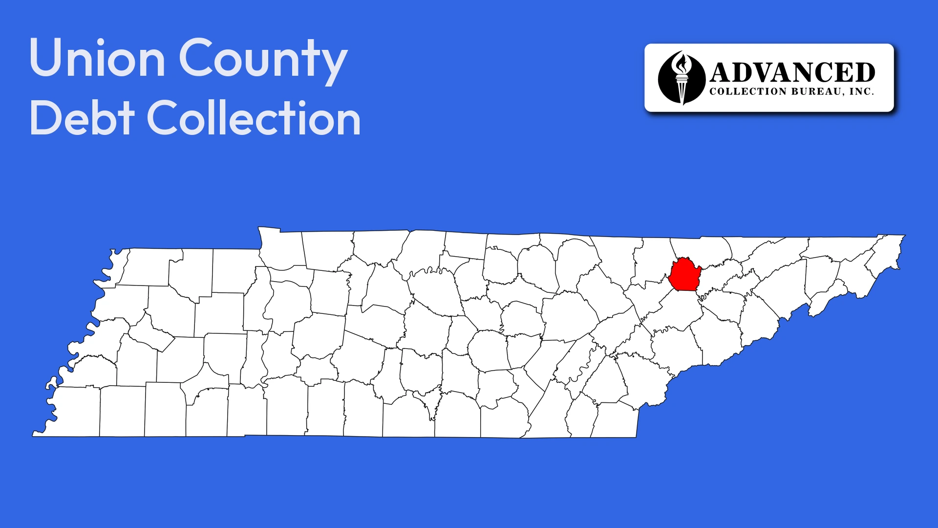 Map of Tennessee highlighting Union County
