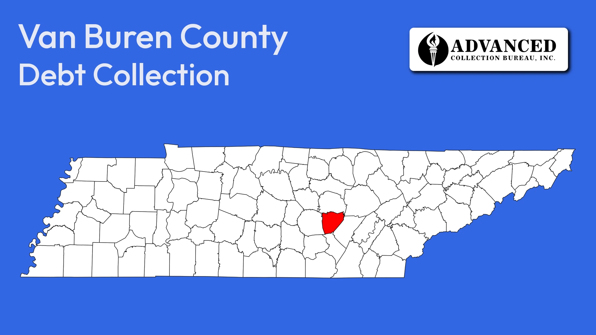 Map of Tennessee highlighting Van Buren County