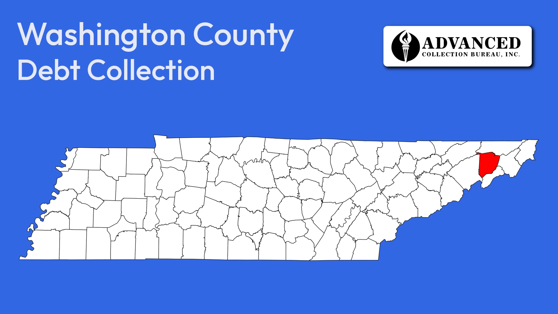 Map of Tennessee highlighting Washington County