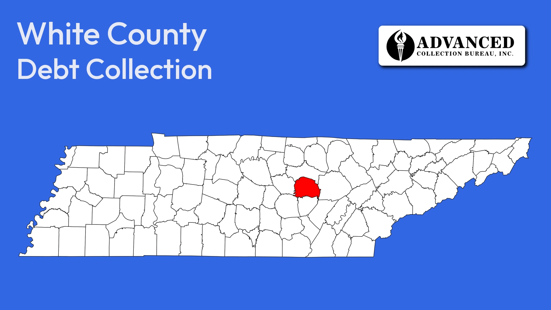 Map of Tennessee highlighting White County