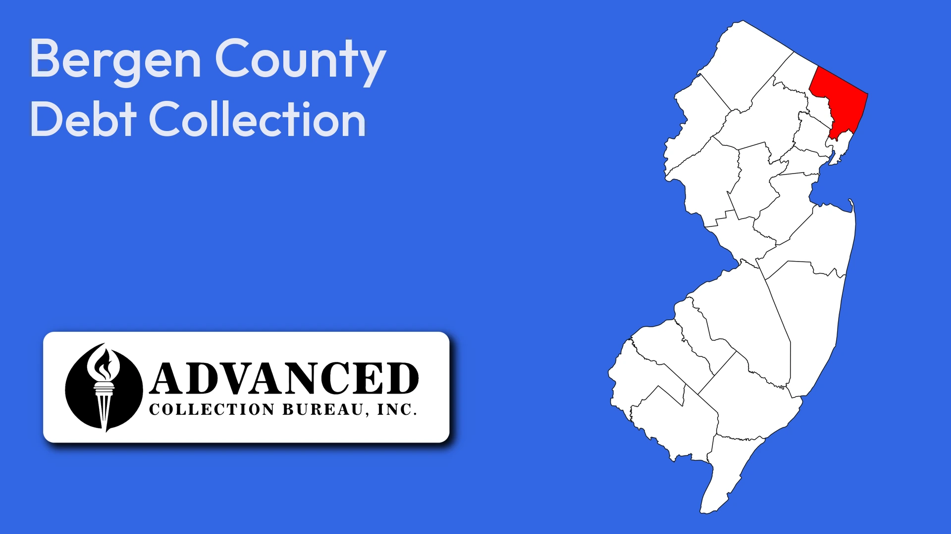 Map of New Jersey highlighting Bergen County