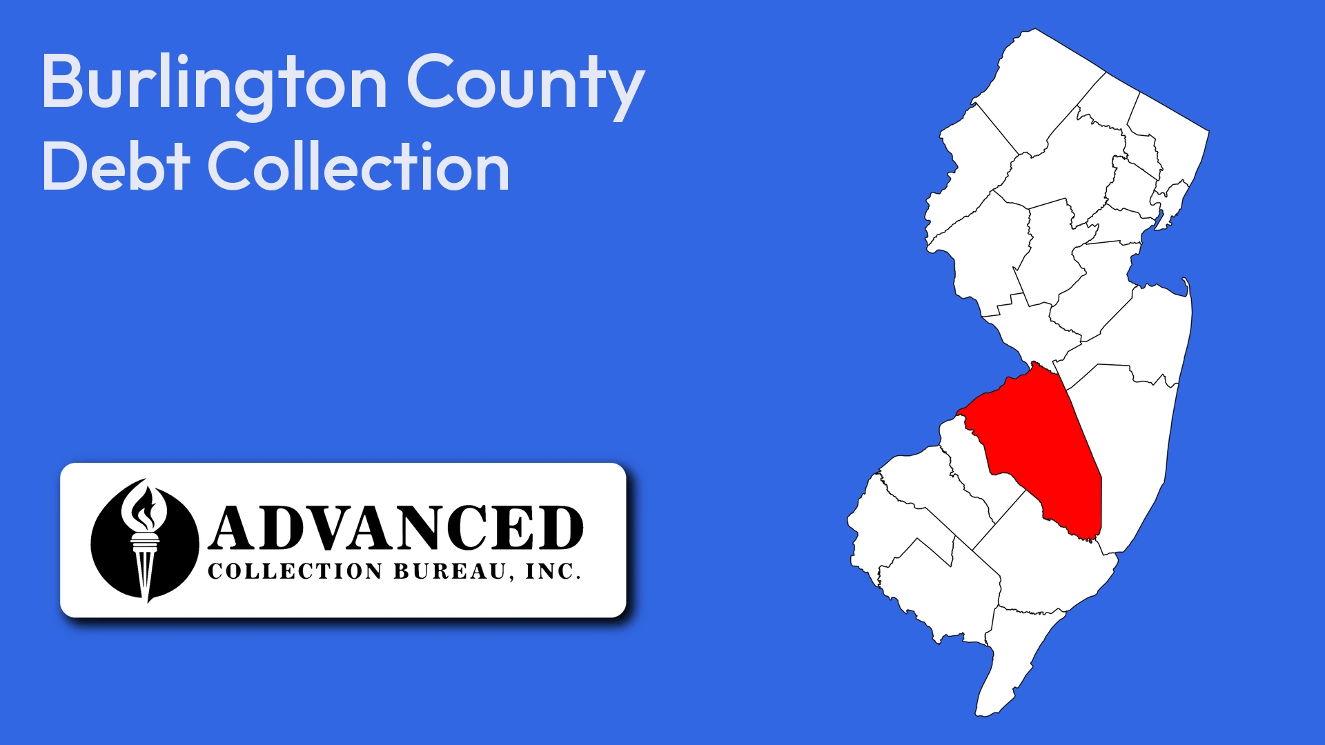 Map of New Jersey highlighting Burlington County