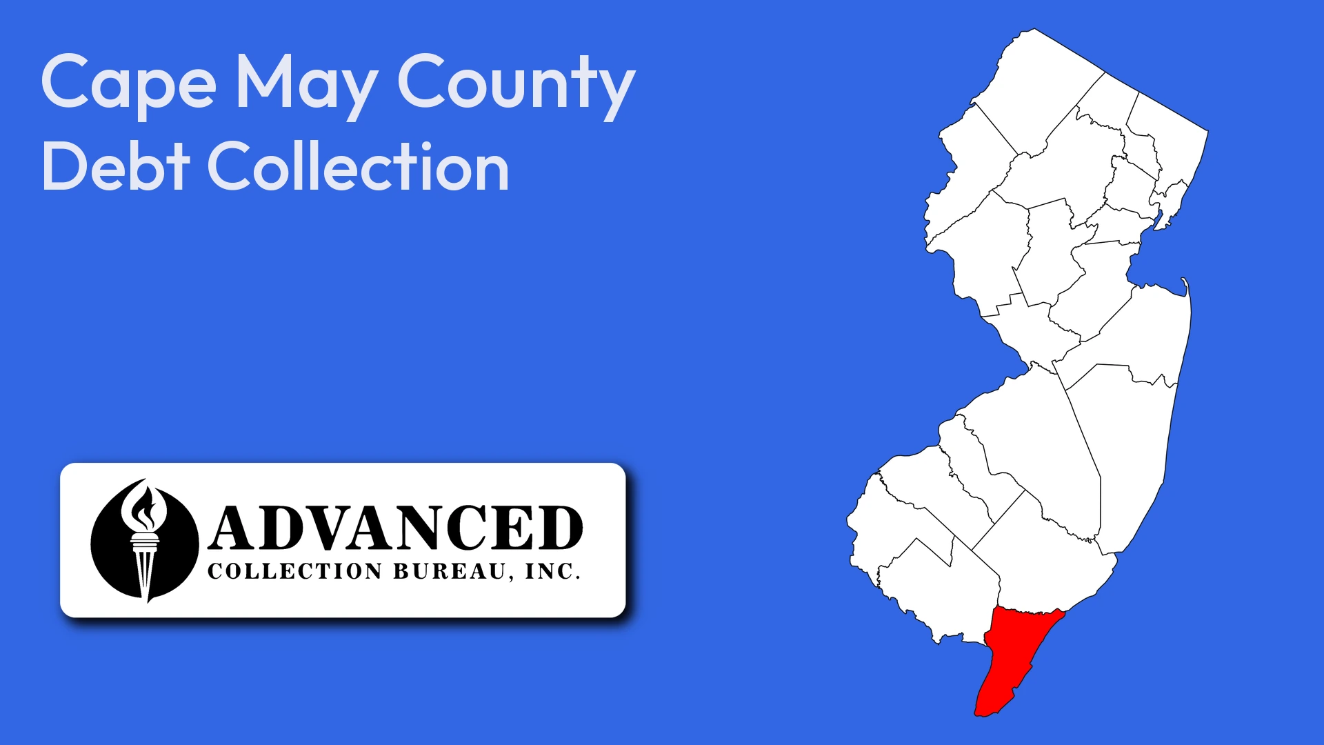 Map of New Jersey highlighting Cape May County