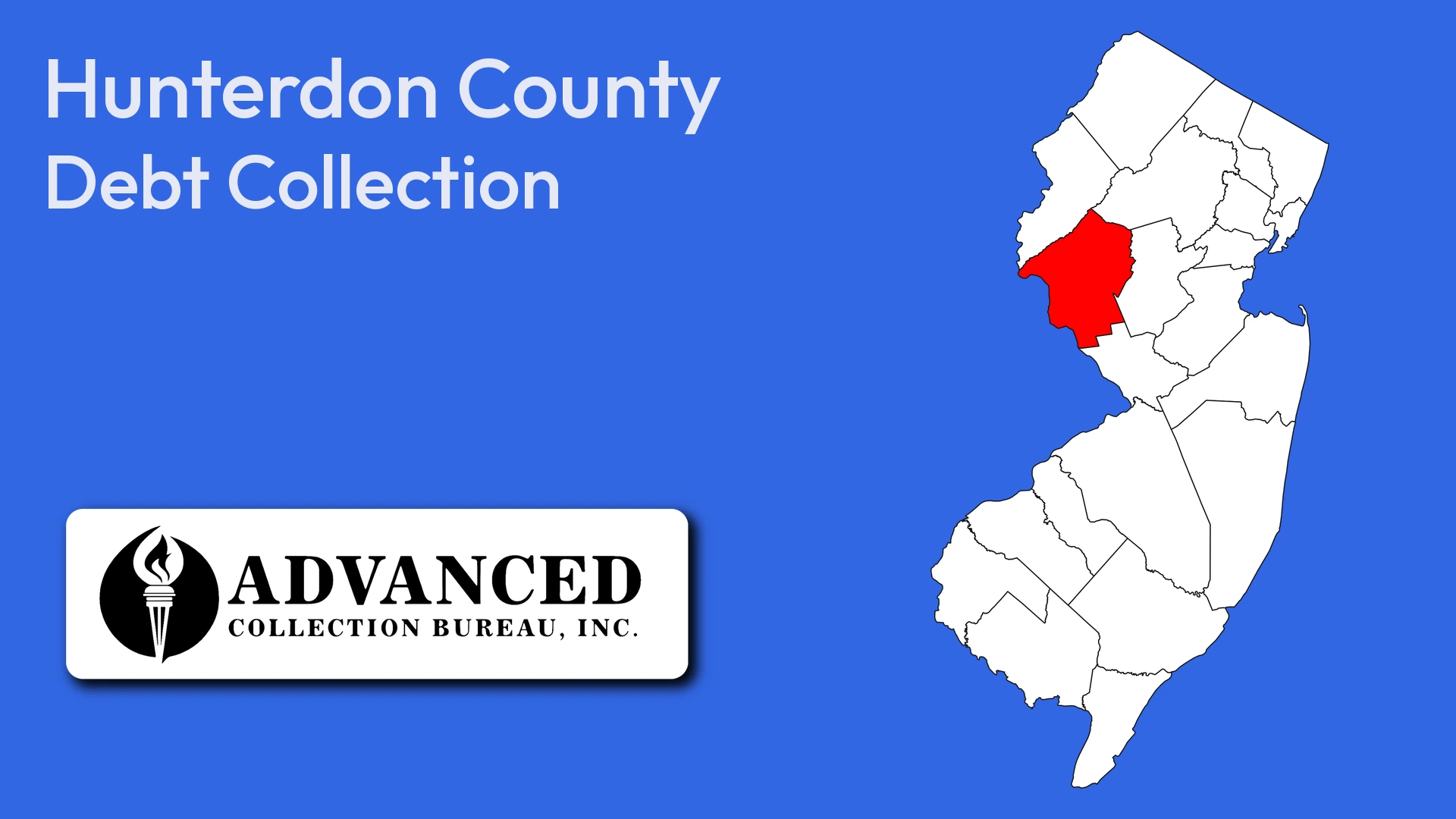 Map of New Jersey highlighting Hunterdon County