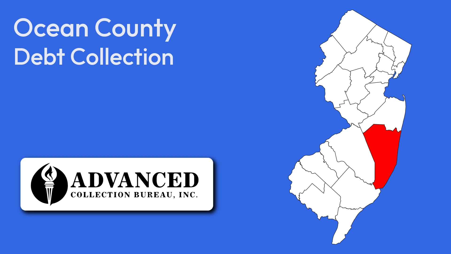 Map of New Jersey highlighting Ocean County