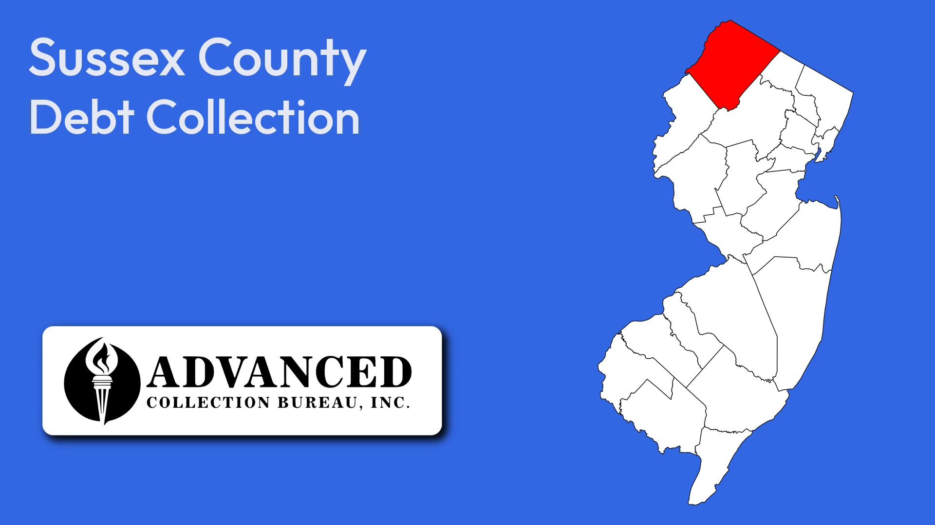Map of New Jersey highlighting Sussex County