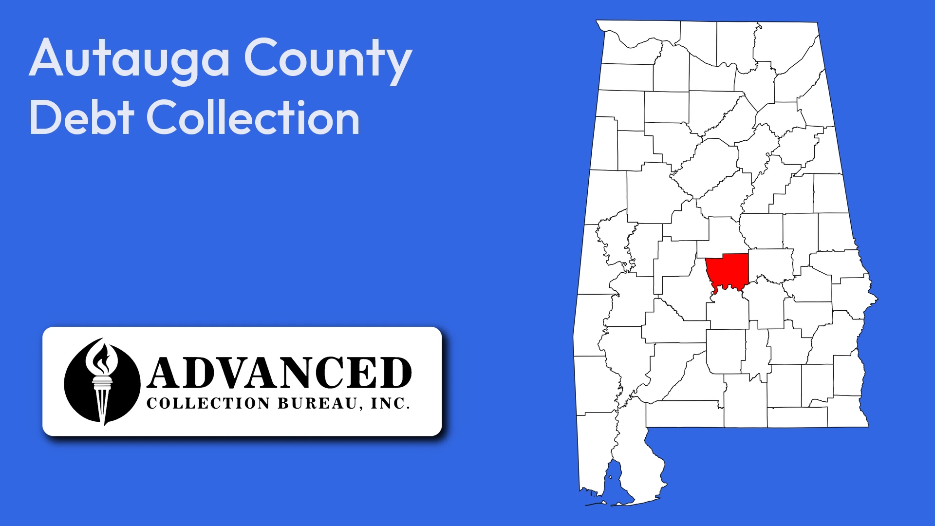 Map of Alabama highlighting Autauga County