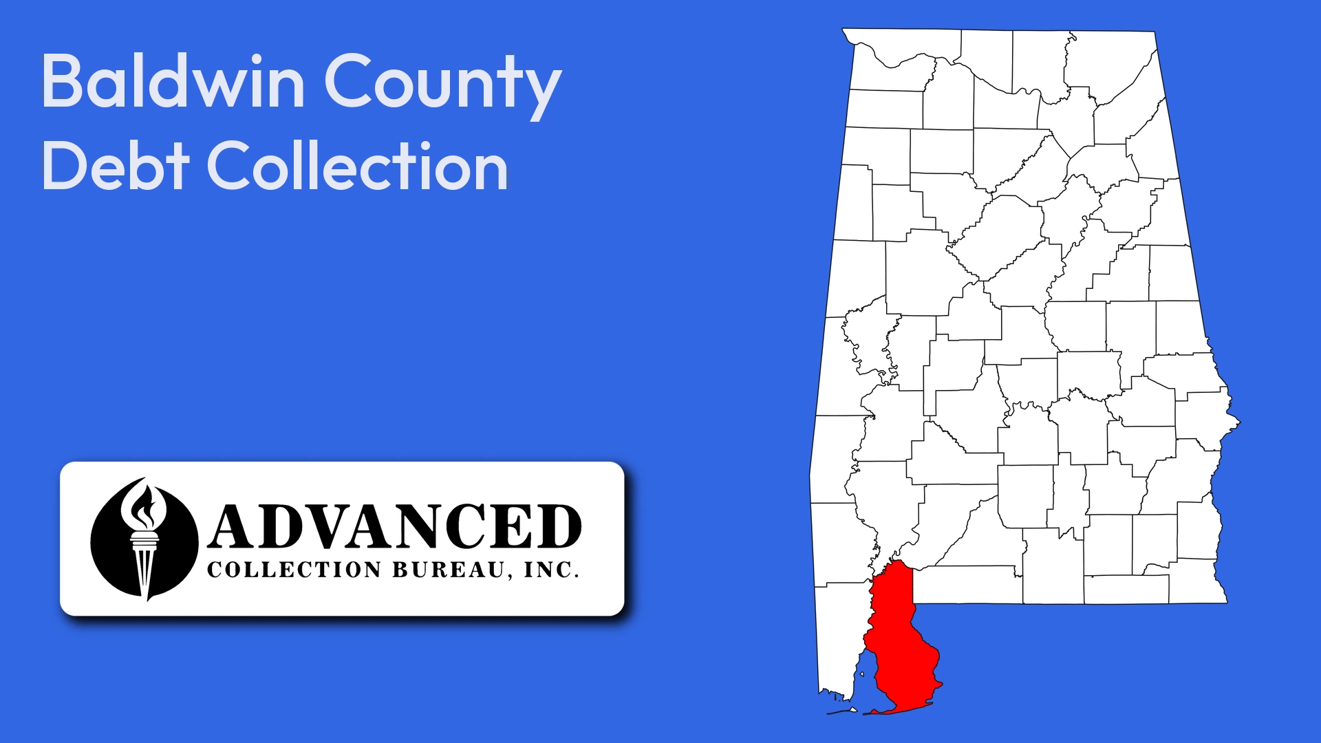 Map of Alabama highlighting Baldwin County