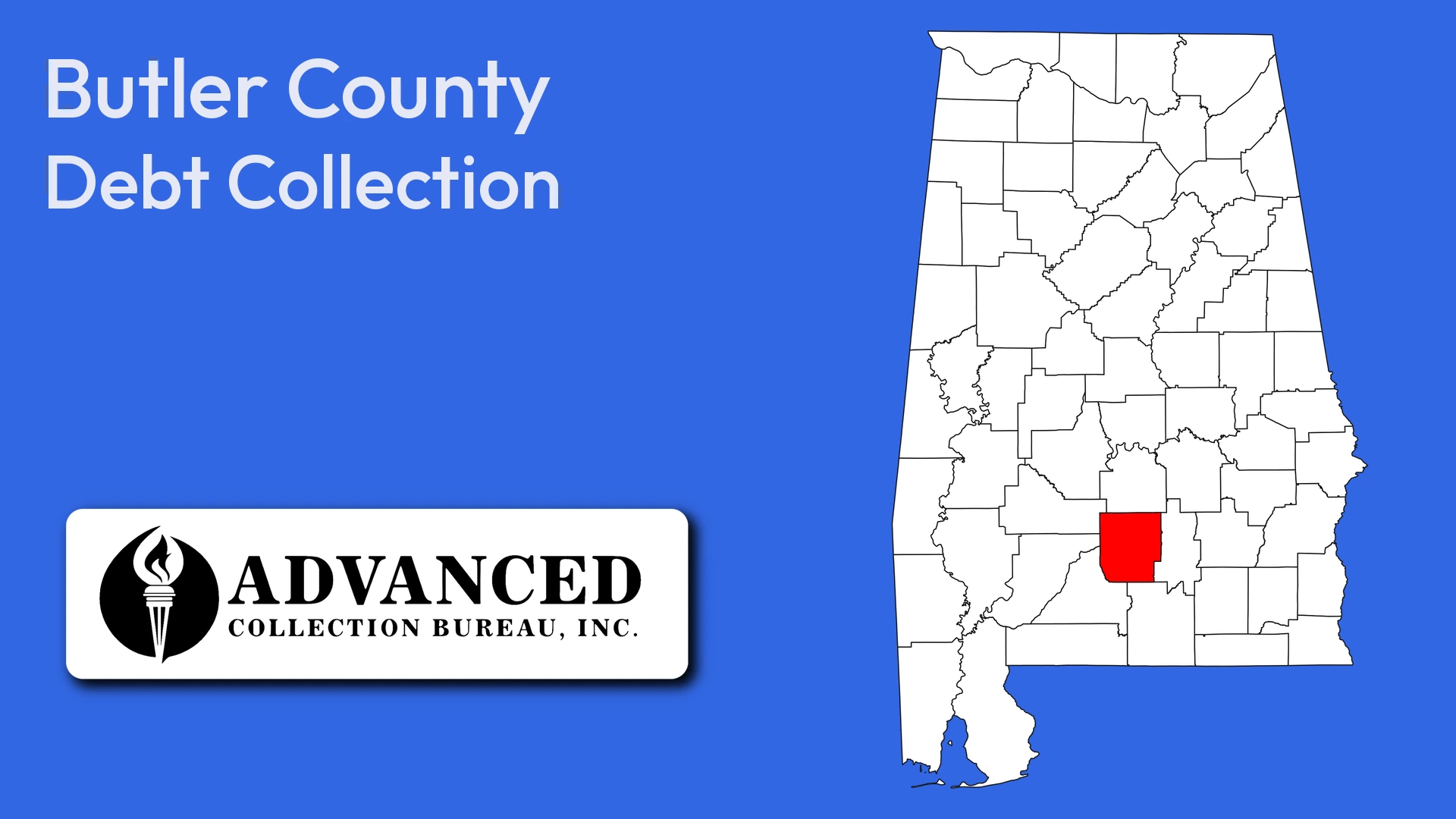 Map of Alabama highlighting Butler County