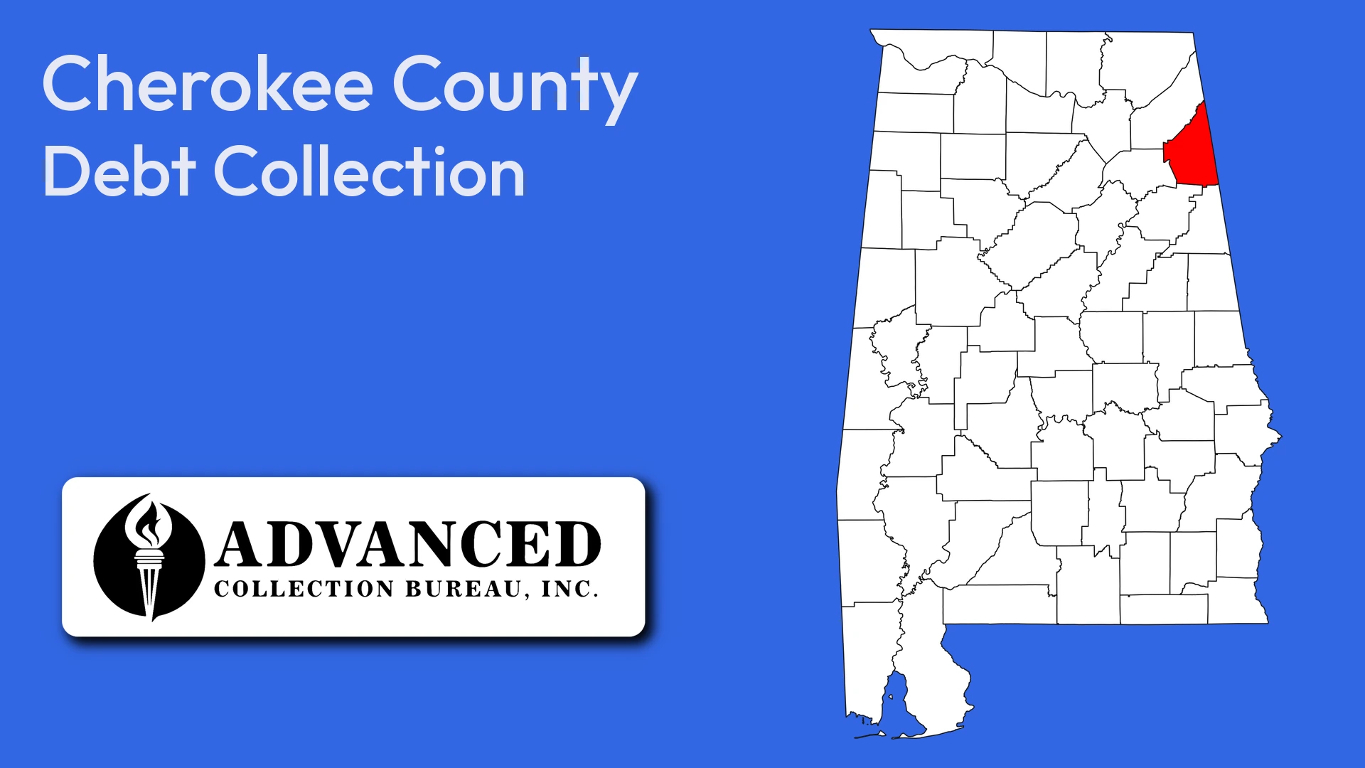 Map of Alabama highlighting Cherokee County