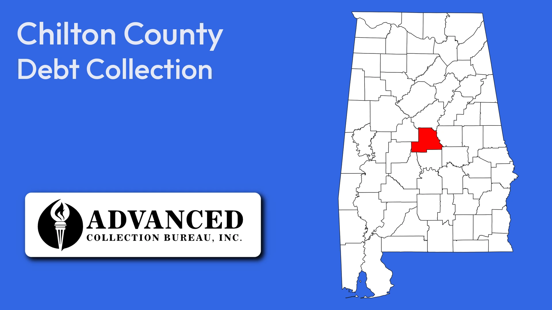 Map of Alabama highlighting Chilton County