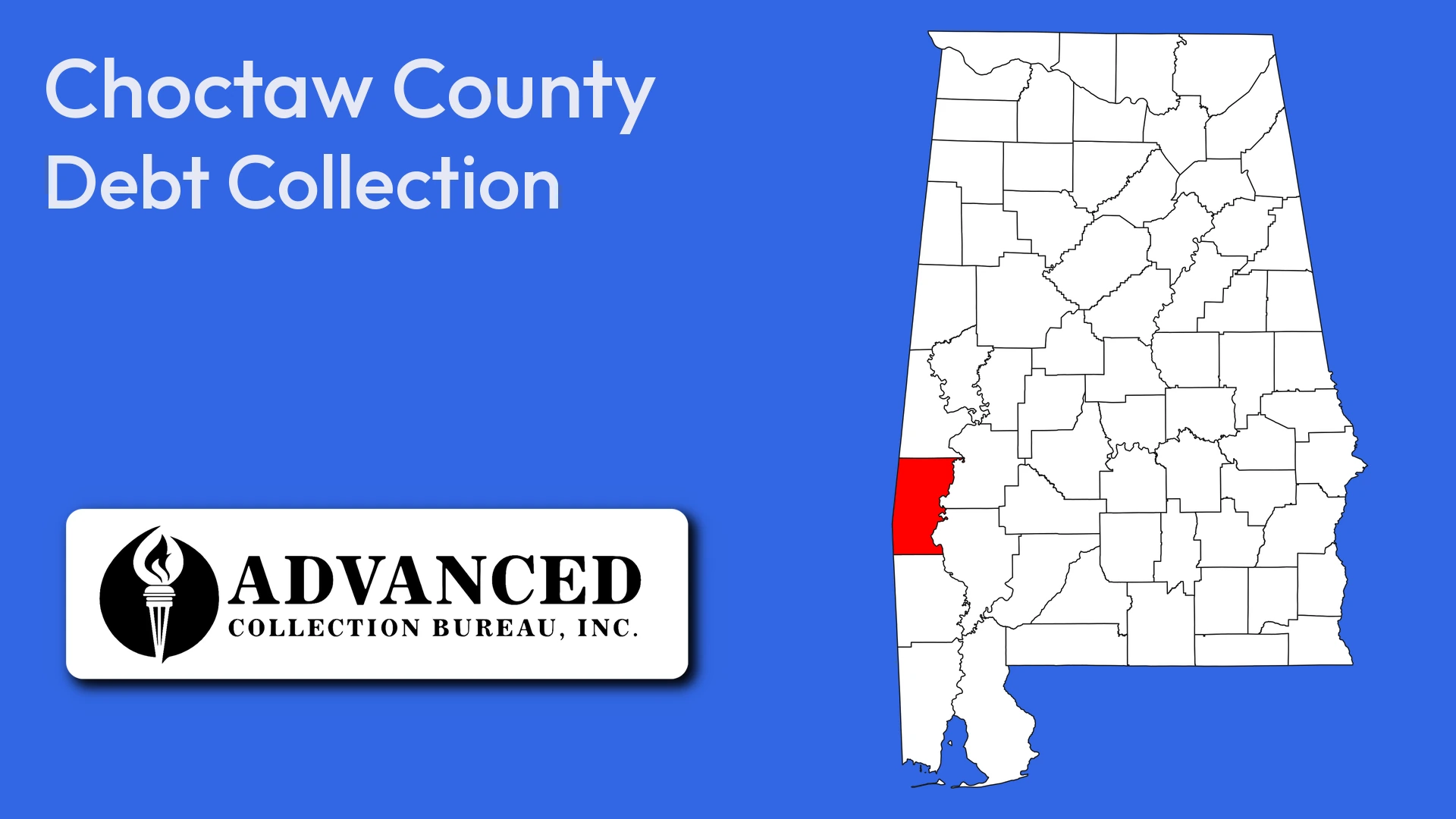 Map of Alabama highlighting Choctaw County