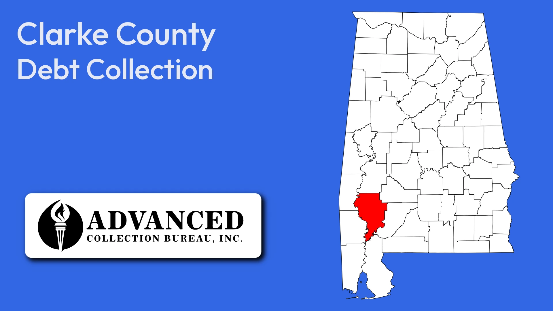 Map of Alabama highlighting Clarke County