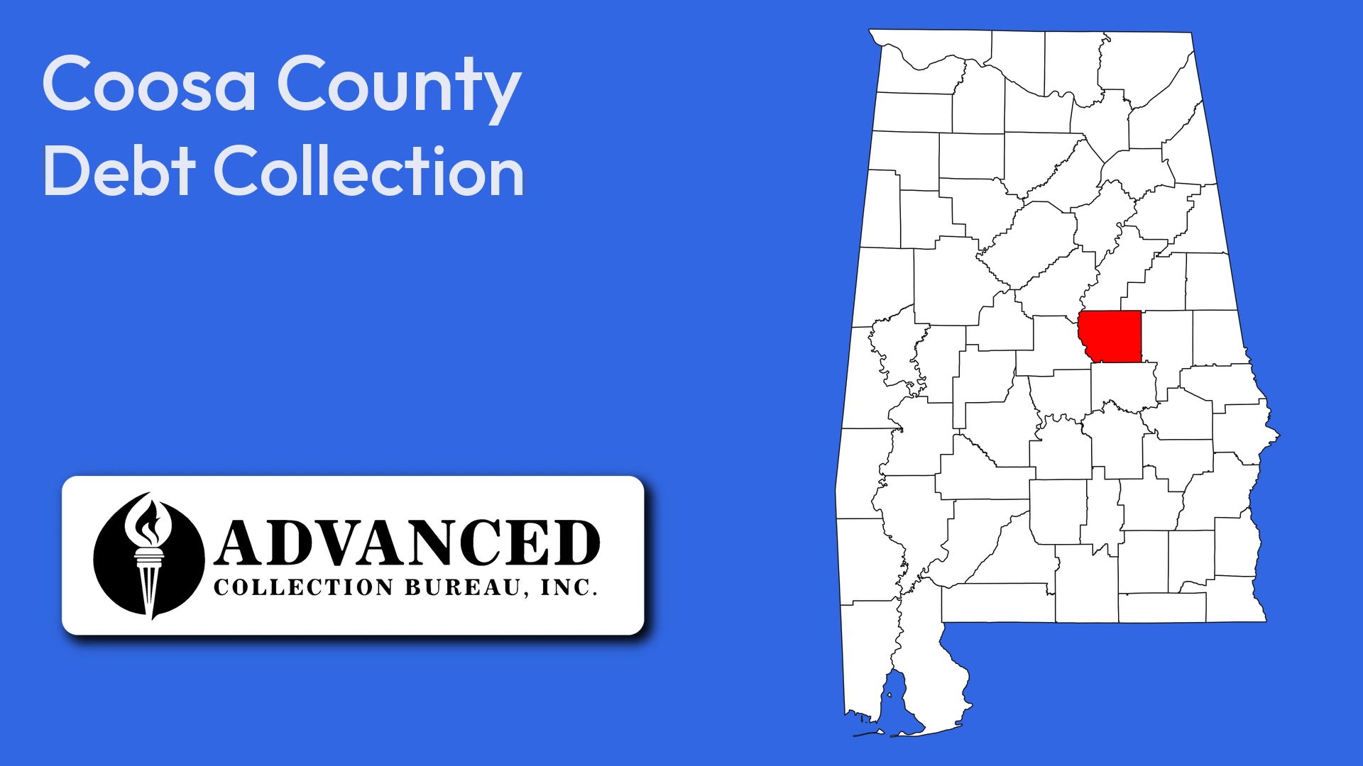 Map of Alabama highlighting Coosa County