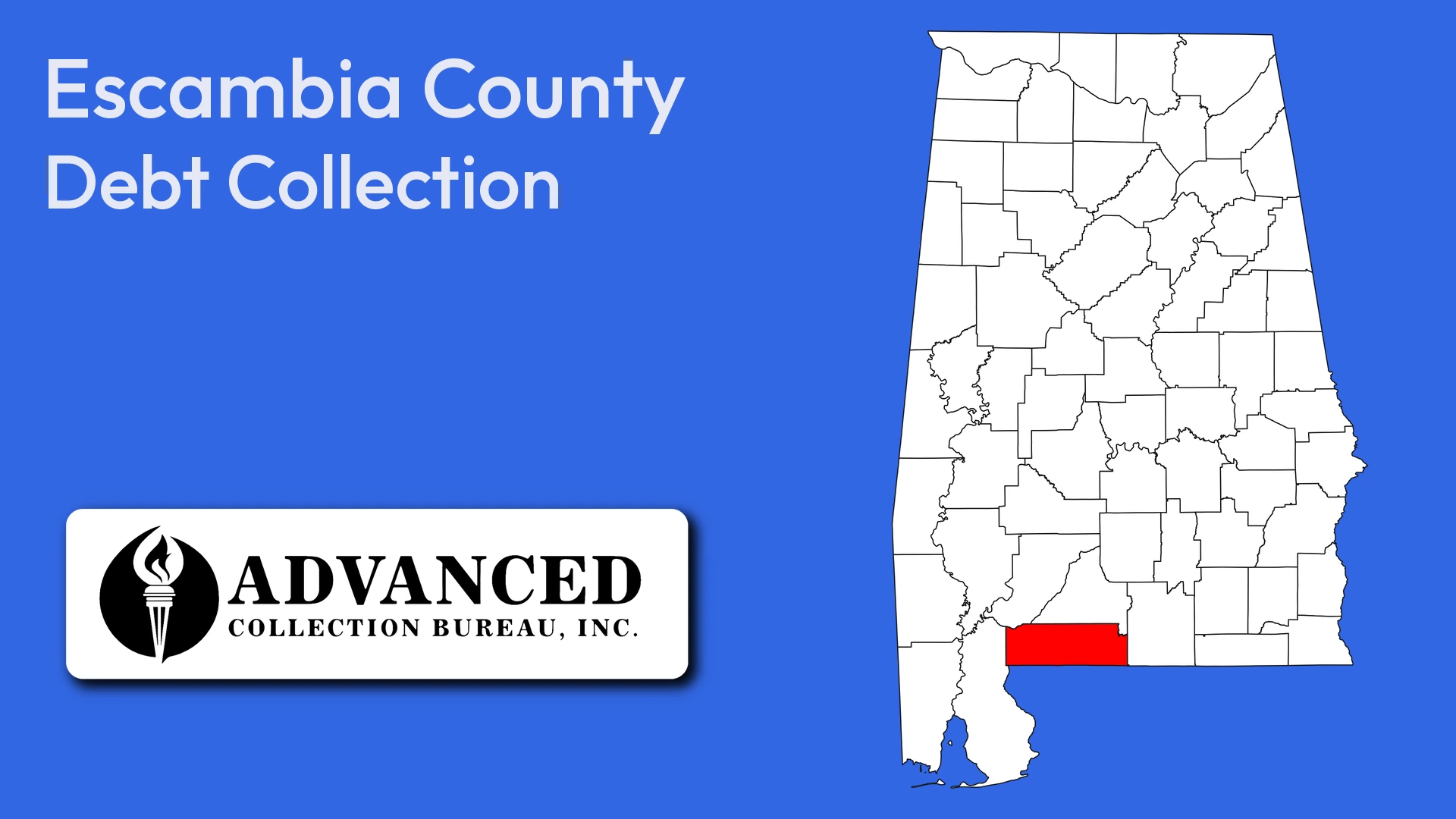 Map of Alabama highlighting Escambia County