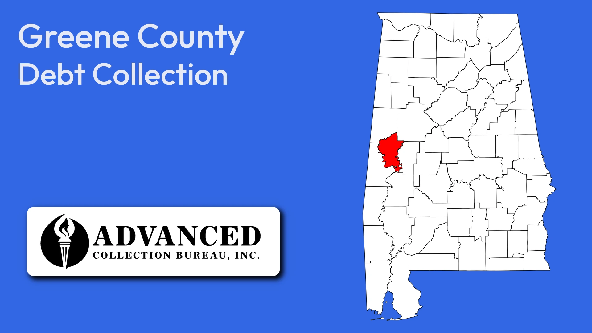 Map of Alabama highlighting Greene County
