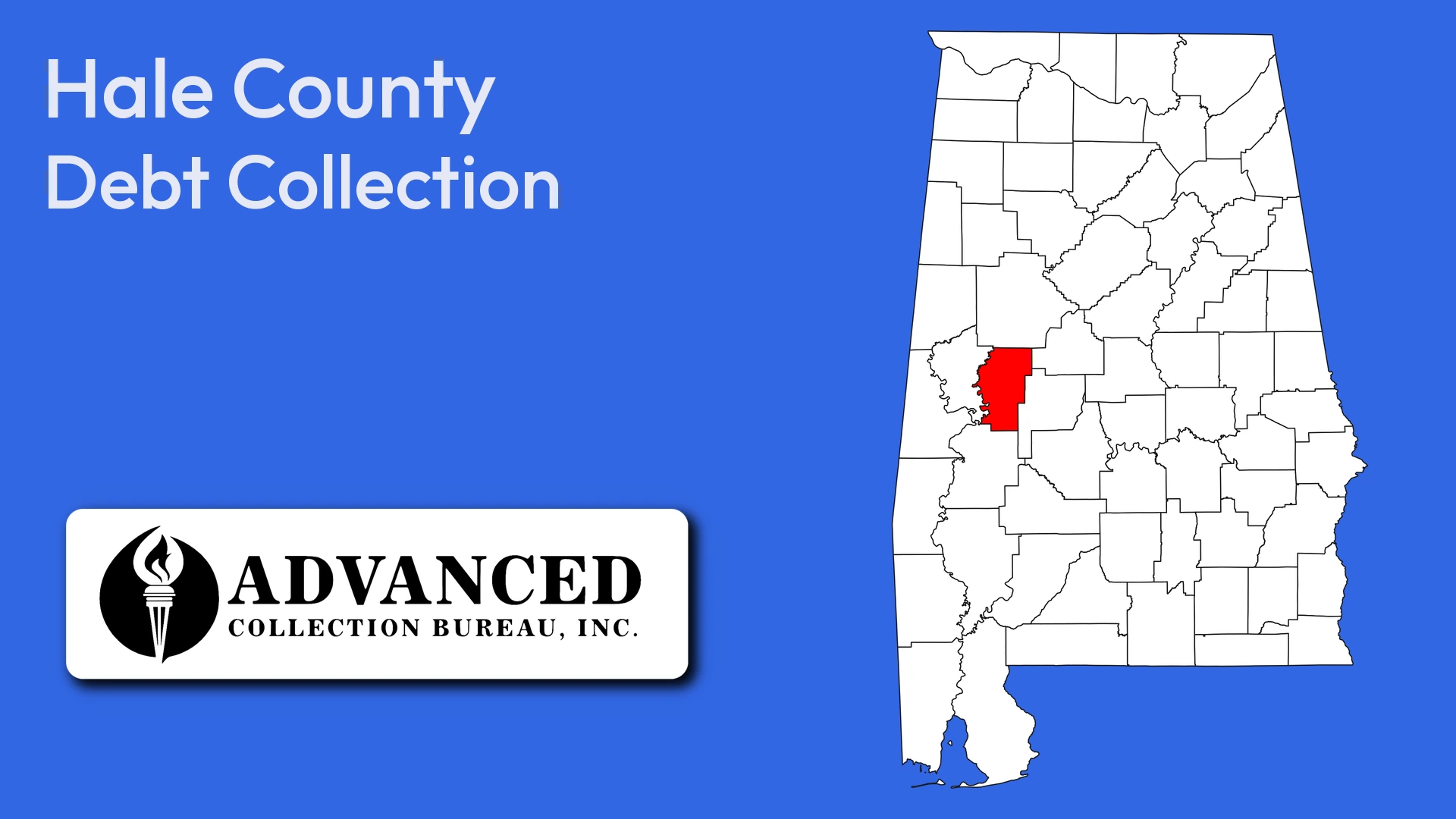 Map of Alabama highlighting Hale County