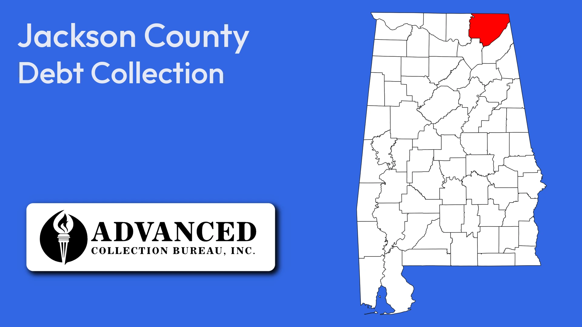 Map of Alabama highlighting Jackson County