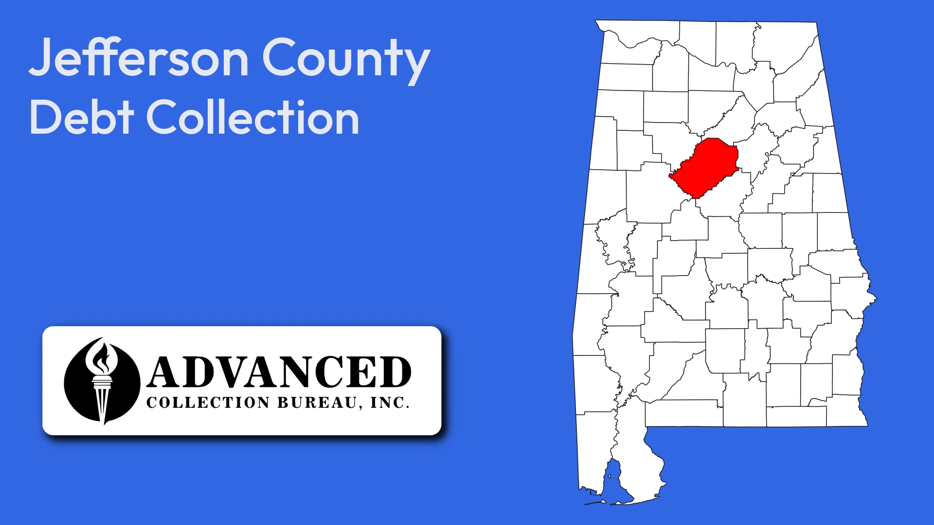 Map of Alabama highlighting Jefferson County