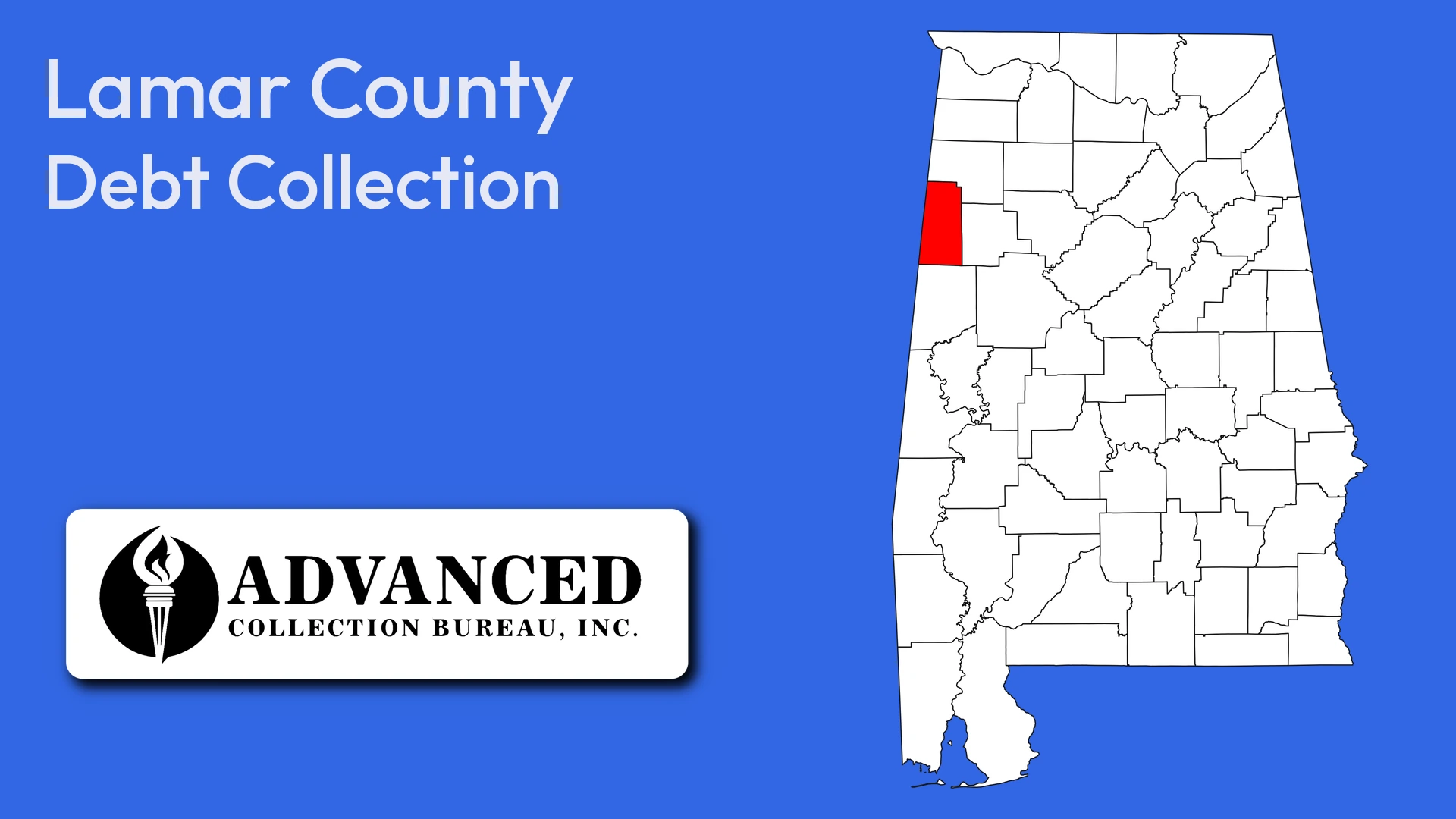 Map of Alabama highlighting Lamar County