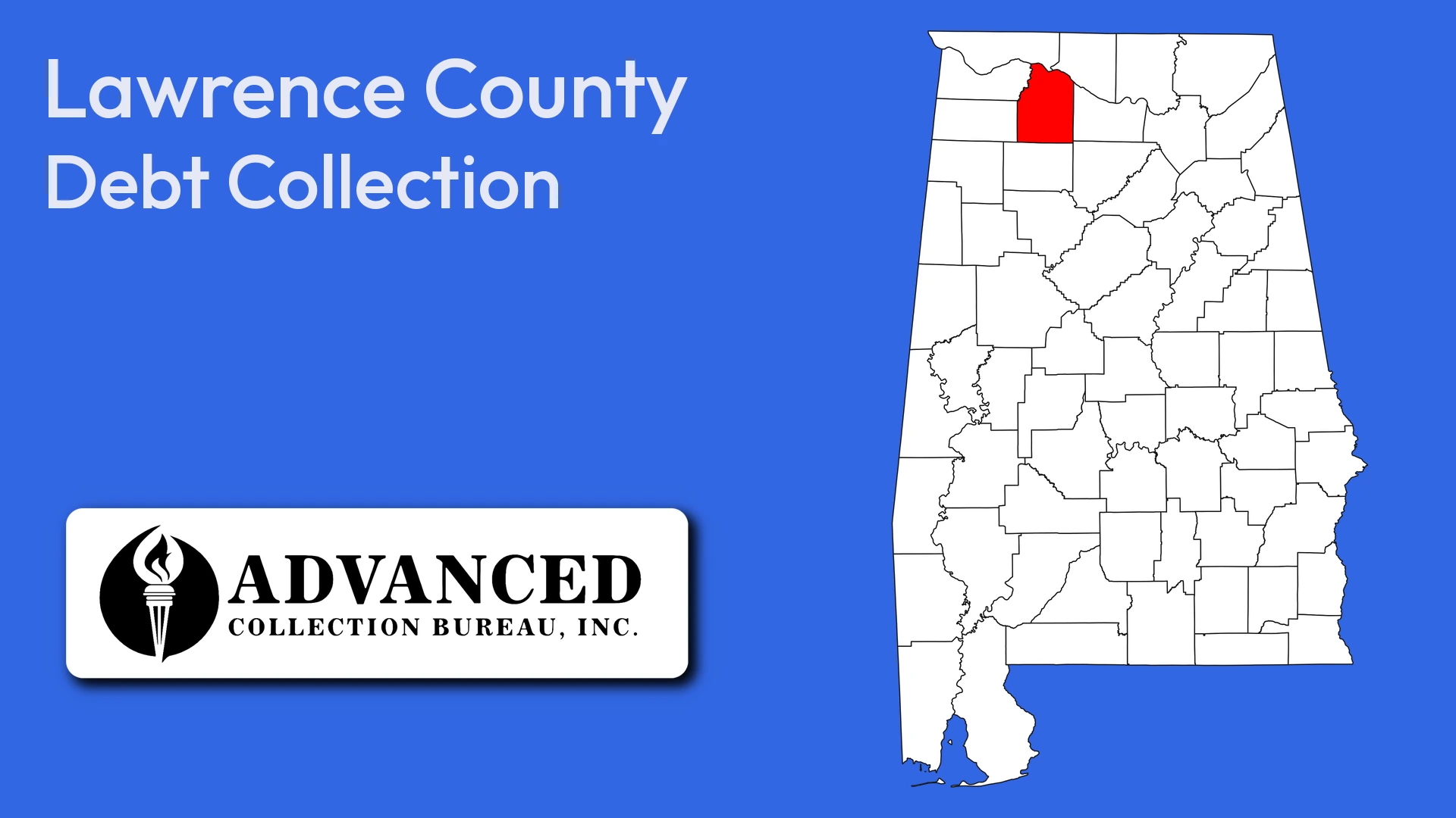 Map of Alabama highlighting Lawrence County