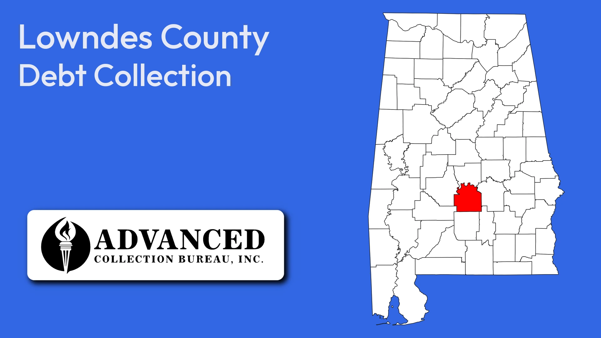 Map of Alabama highlighting Lowndes County