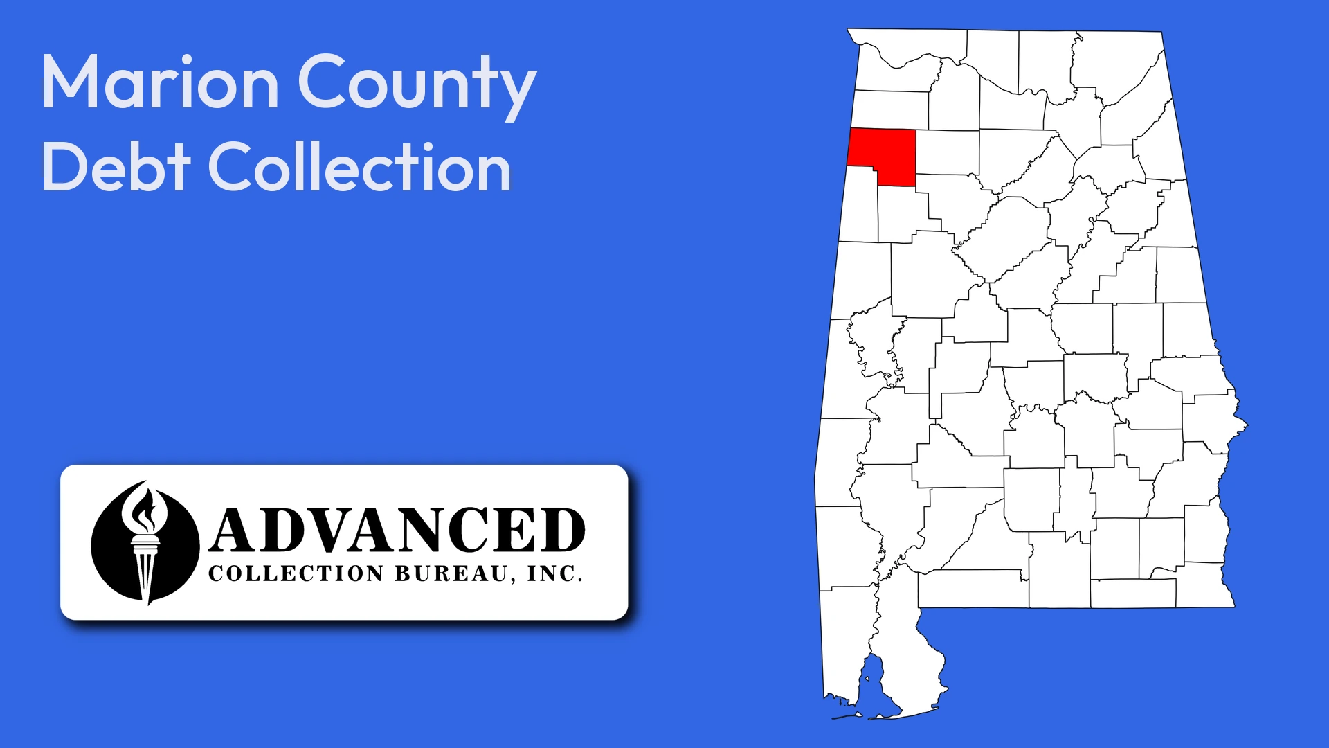 Map of Alabama highlighting Marion County