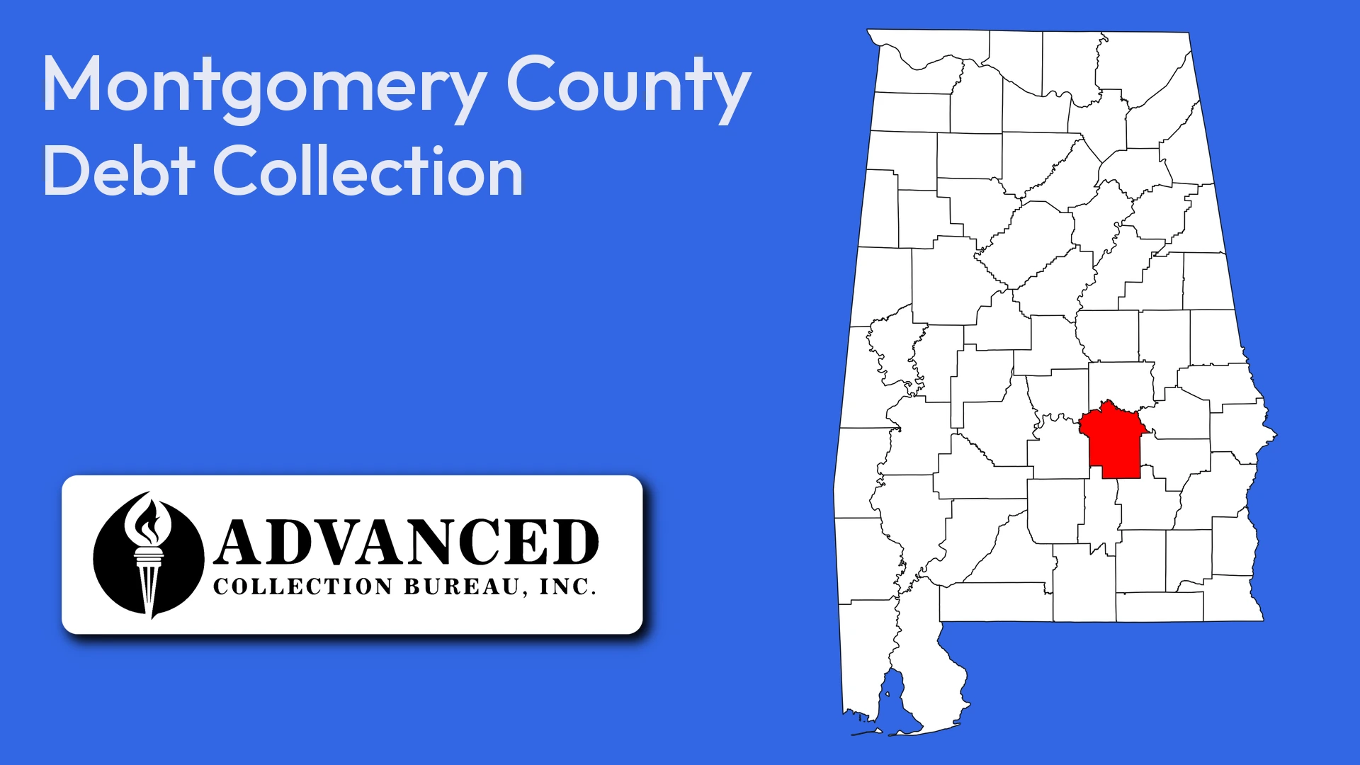 Map of Alabama highlighting Montgomery County