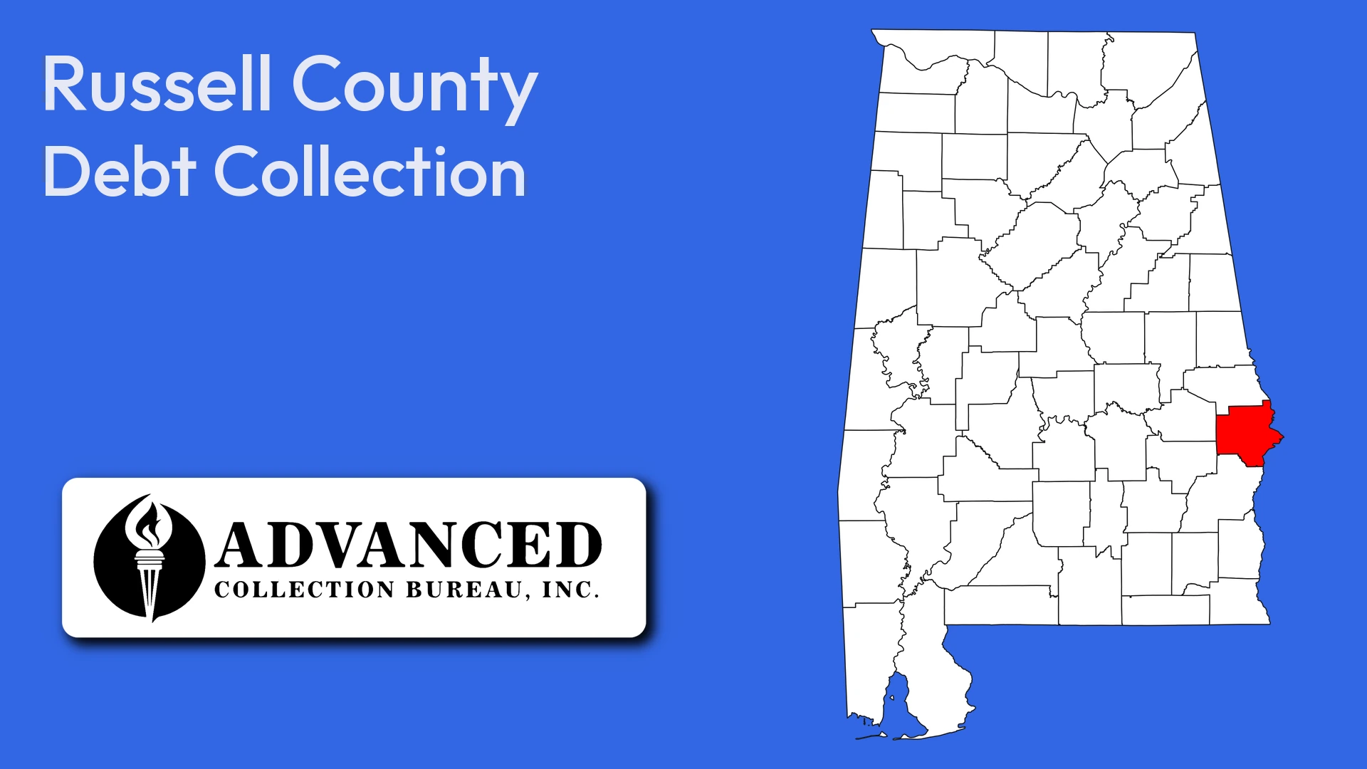 Map of Alabama highlighting Russell County