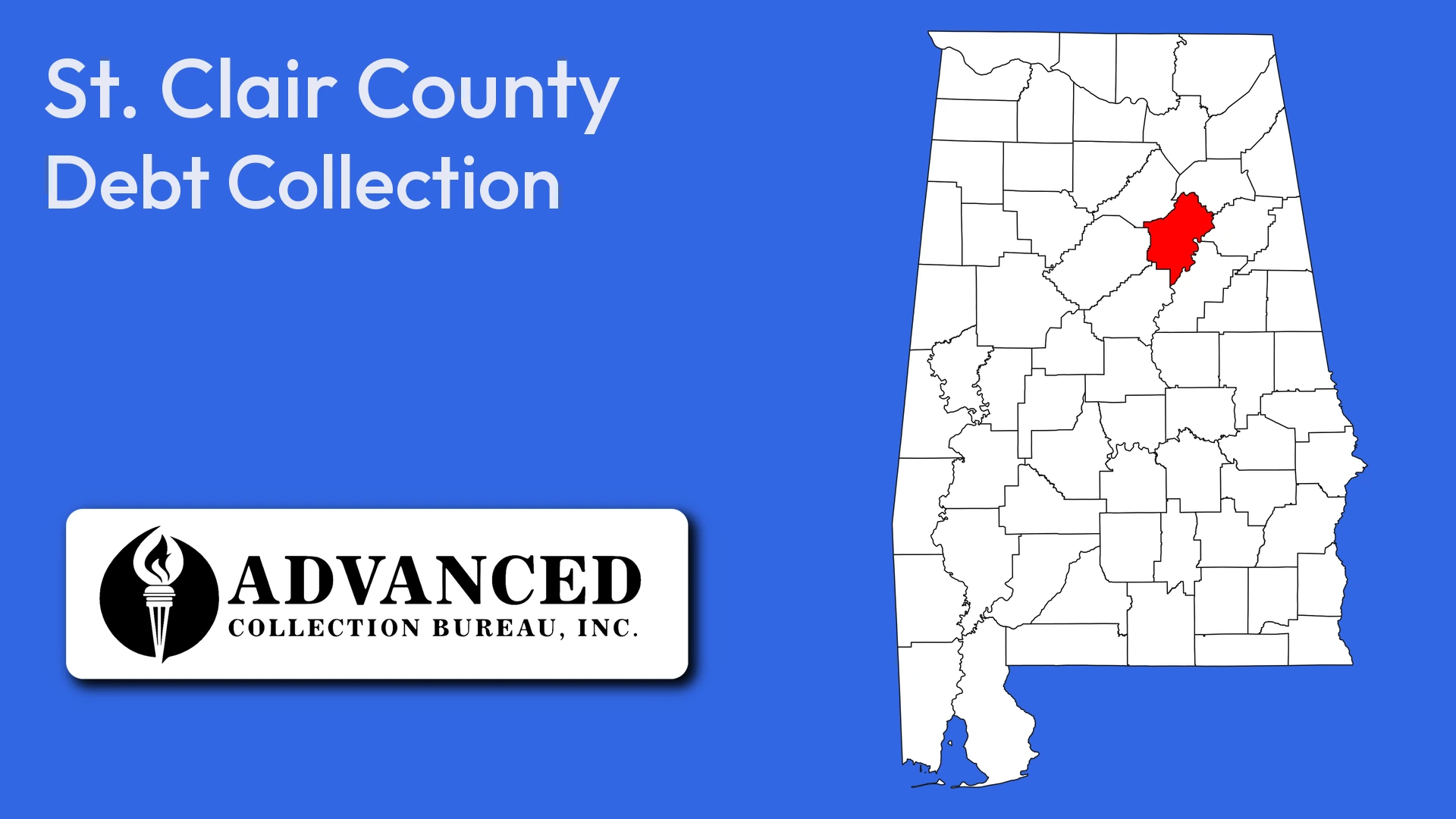 Map of Alabama highlighting St. Clair County