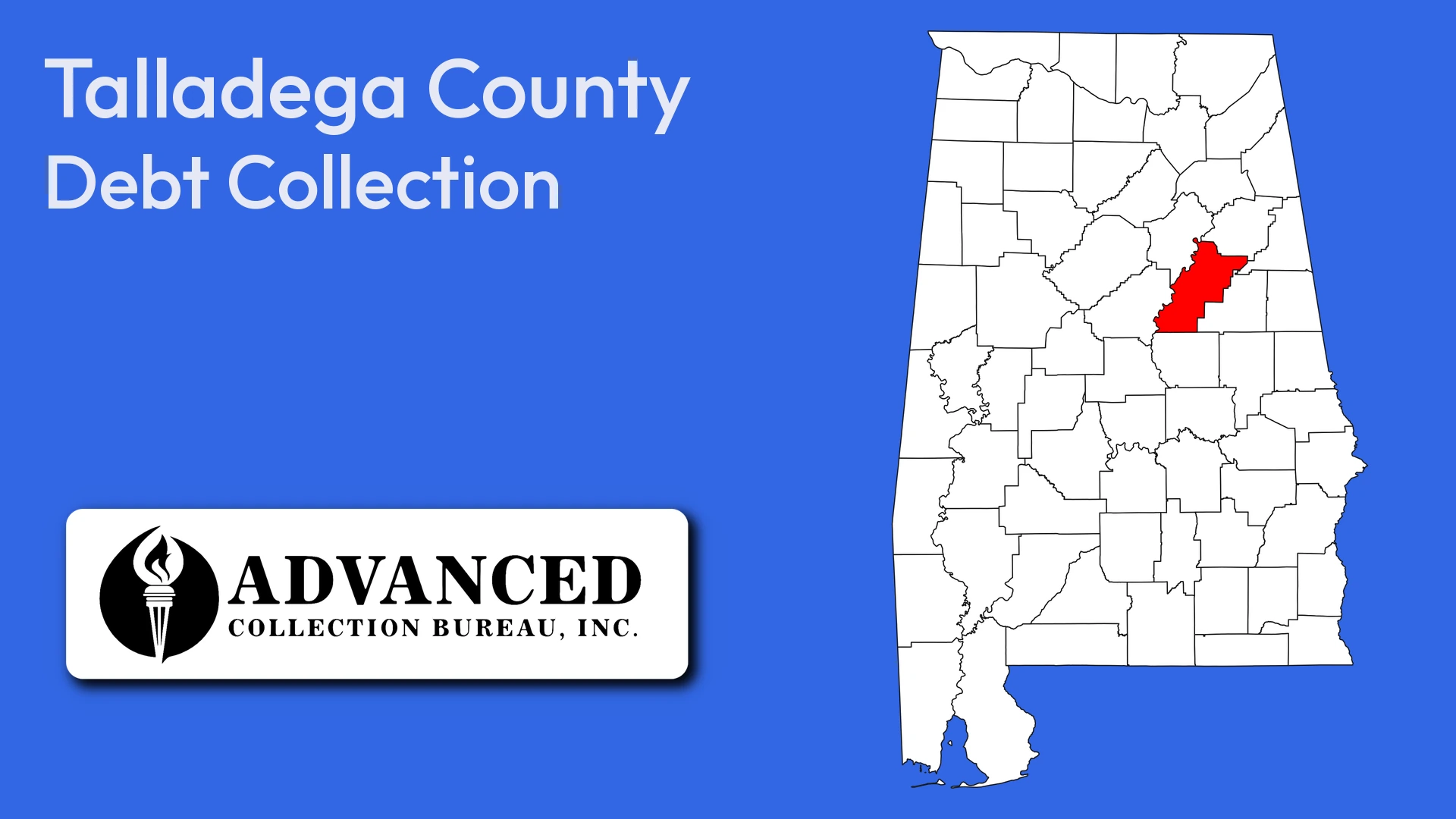 Map of Alabama highlighting Talladega County